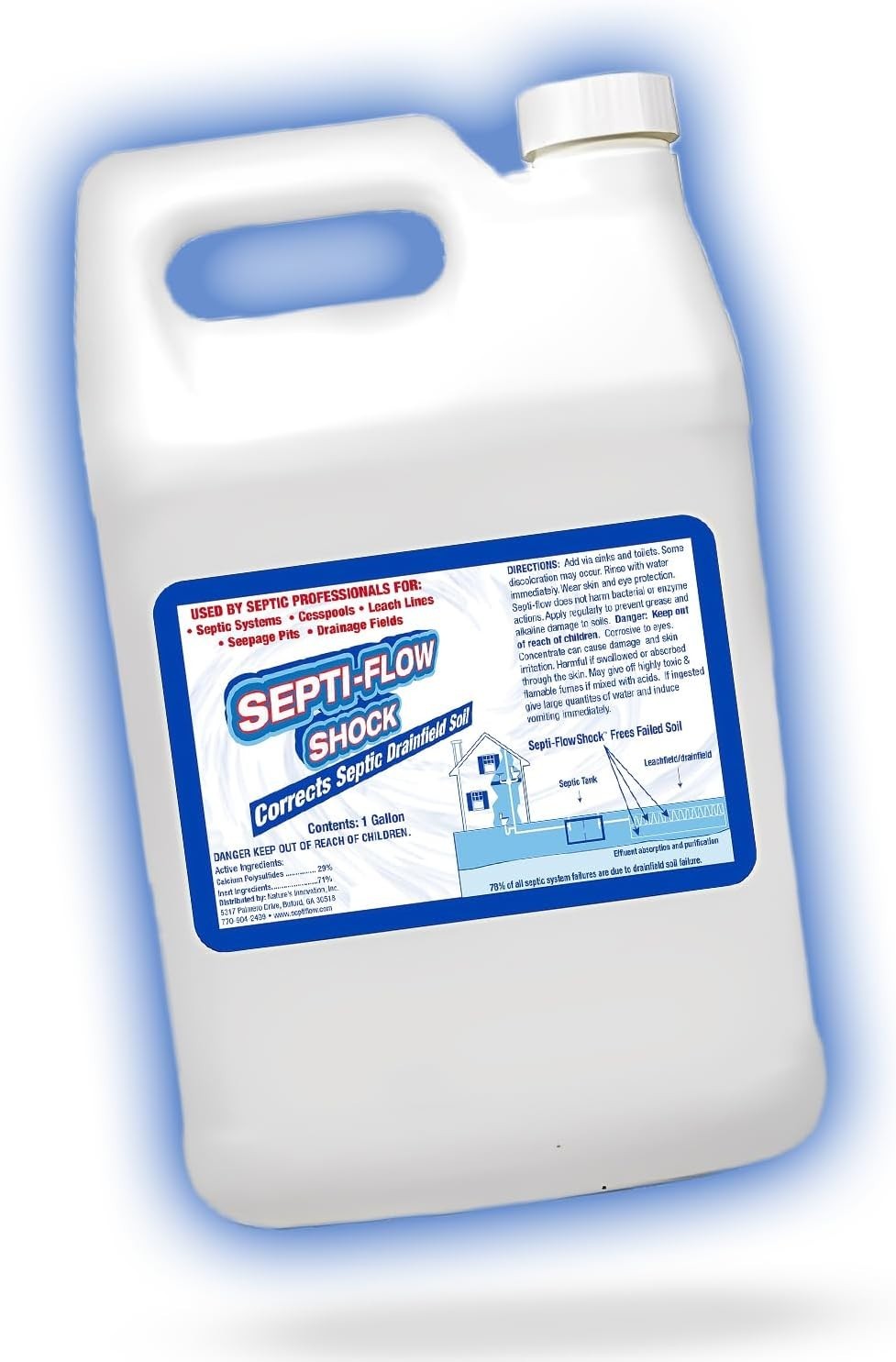 Heavy-Duty Shock Septic Drainfield Treatment – 128 Fl Oz to Clear Leach Fields
