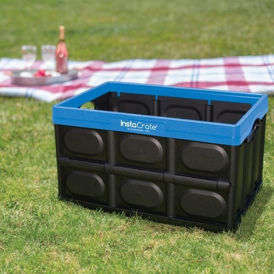 2PAC Greenmade Instacrate 12Gallon Collapsible Plastic Storage Bin with Handles
