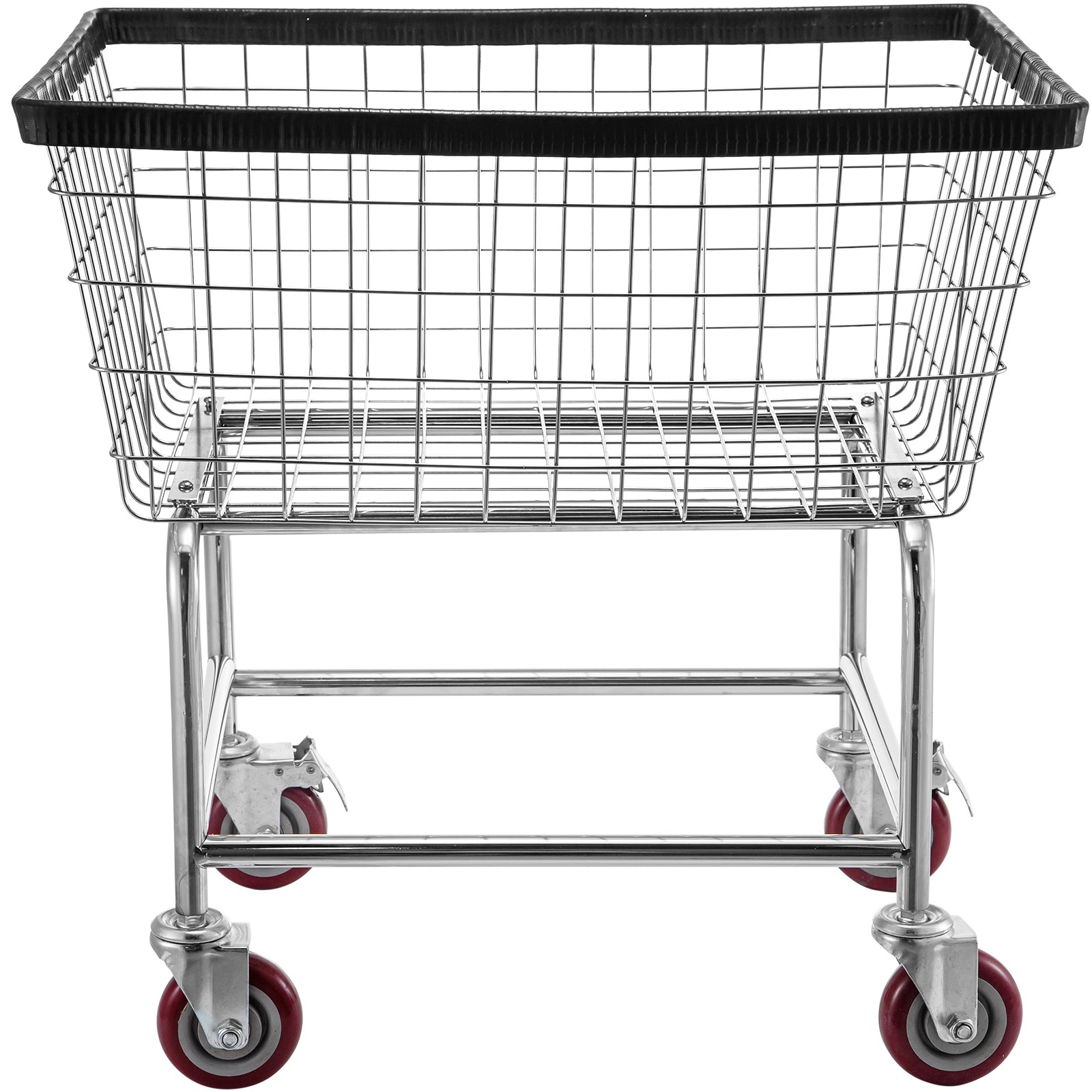 VEVOR Commercial Wire Laundry Basket Cart 2.5 Bushel 22”x27”x27.5”4” Wheels