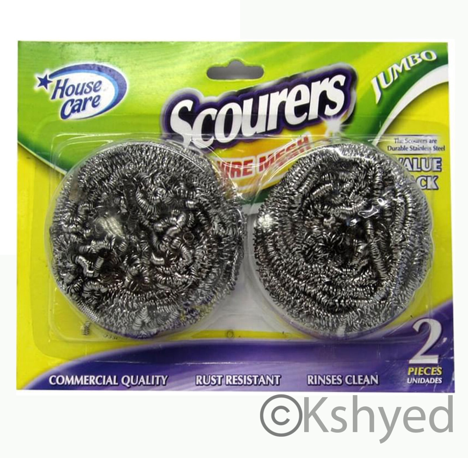 Jumbo 4 PCS (2 Pack) Stainless Steel Sponges Scrubbing Scourer Pad For Kitchen