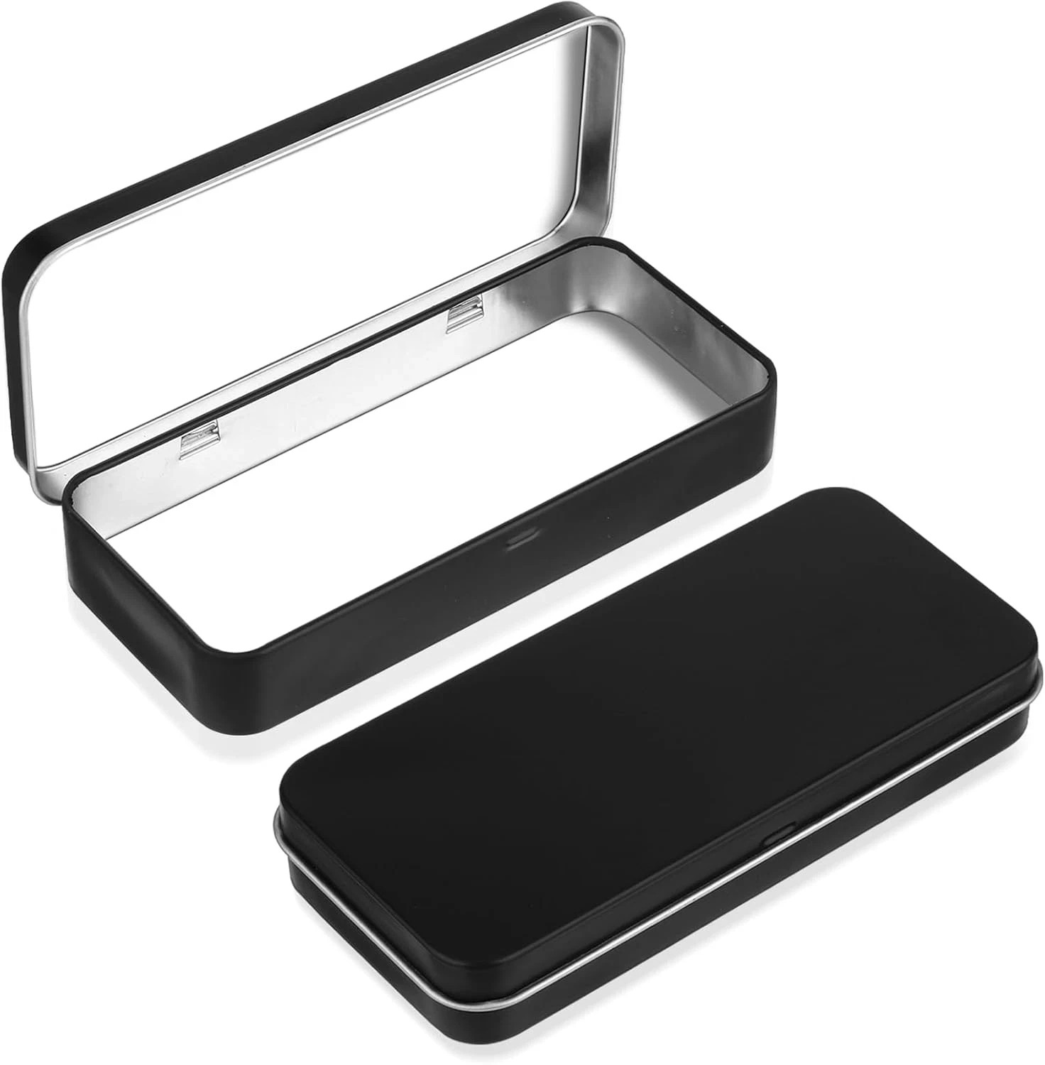 Metal Rectangular Hinged Tin Box Empty Storage Containers for Jewelry Crafts Hom