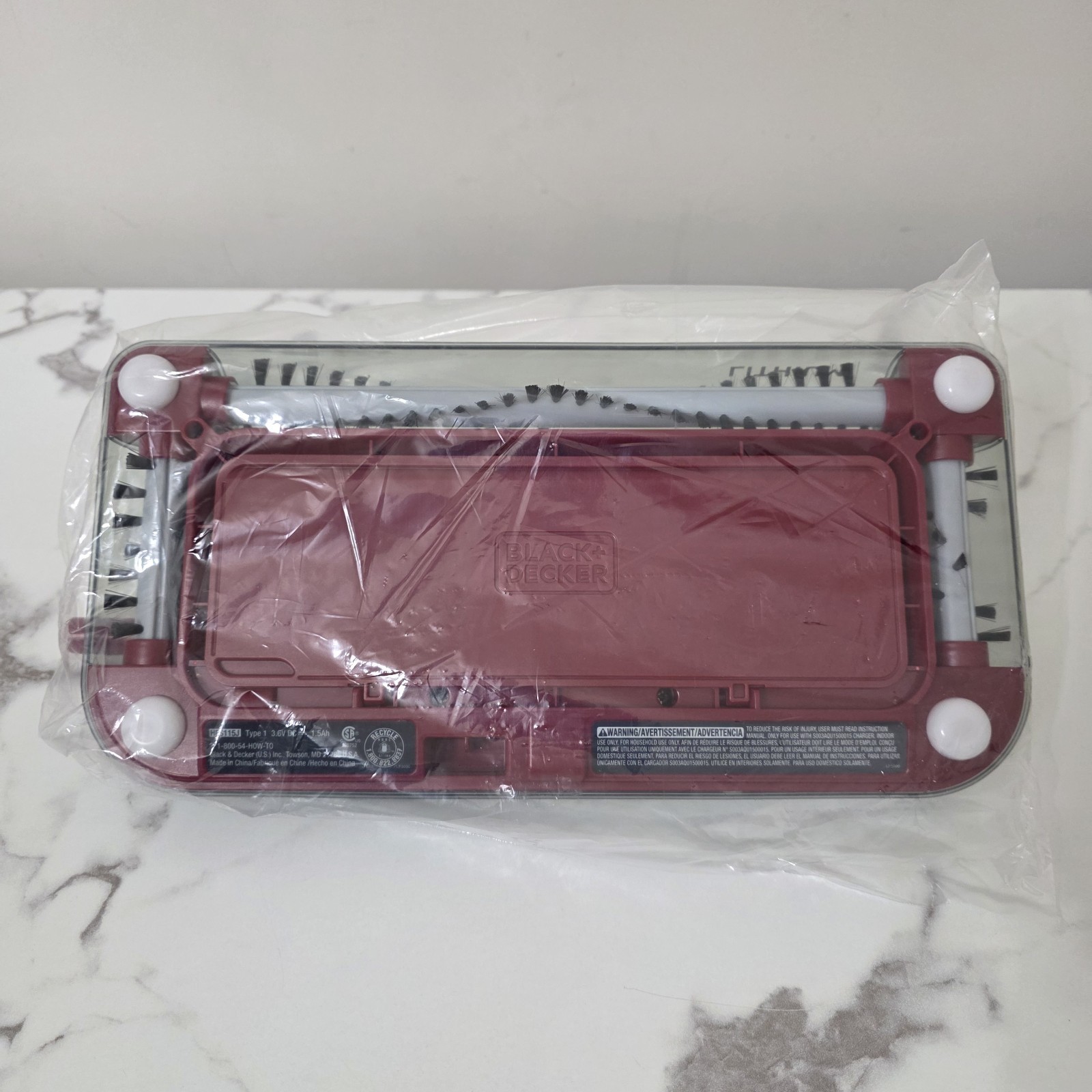 Black+Decker 50 Minute Powered Floor Sweeper Red HFS115J10