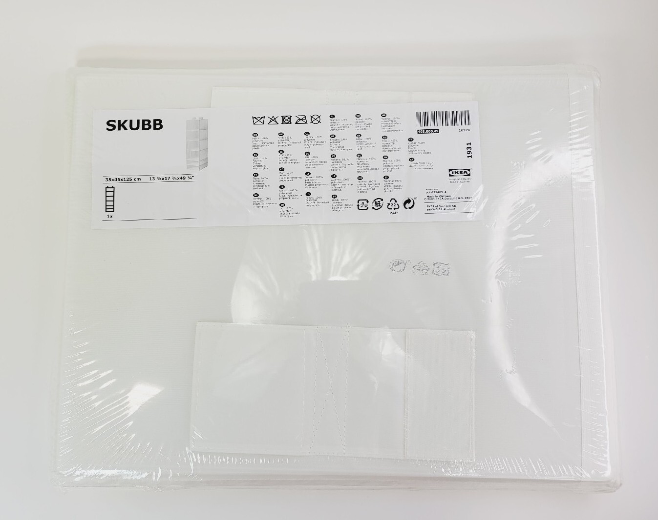 IKEA SKUBB Clothes Storage Organizer With 6 Compartments White 13 x 17 x 49 “