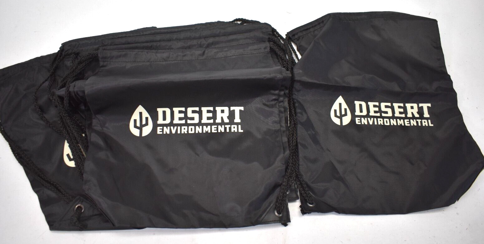 Lot of 7 Drawstring Carry Bags Branded Black/White Carry Storage Organizer