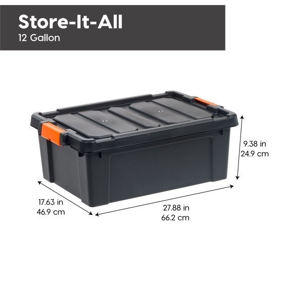 IRIS 12 Gal. Plastic Storage Bins with Lids, Latching Totes, Heavy Duty