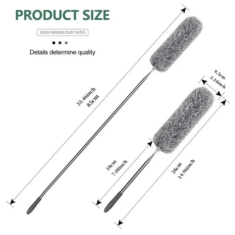 Microfiber Duster Soft Feather Dusting Brush Household Extendable Cleaning Tool