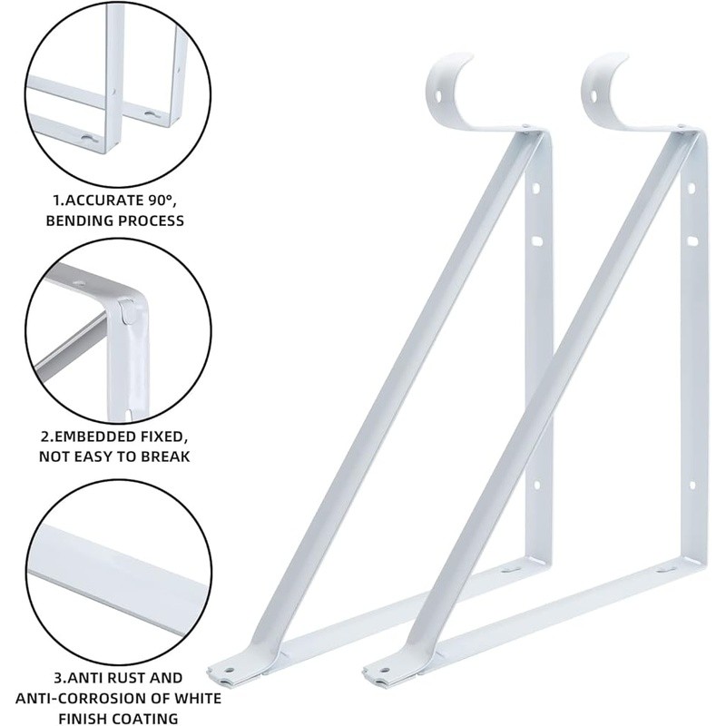Heavy Duty Closet Shelf Rod Brackets Supports 250lbs Wall Mounted 10-Pack New