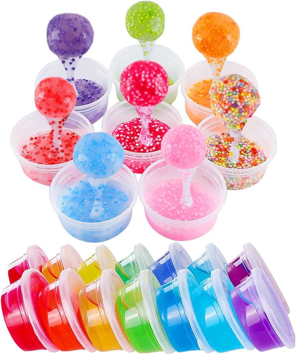 Augshy Small Slime Containers With Lids, 50 Pack 2 oz-50 Pack, Clear Lids
