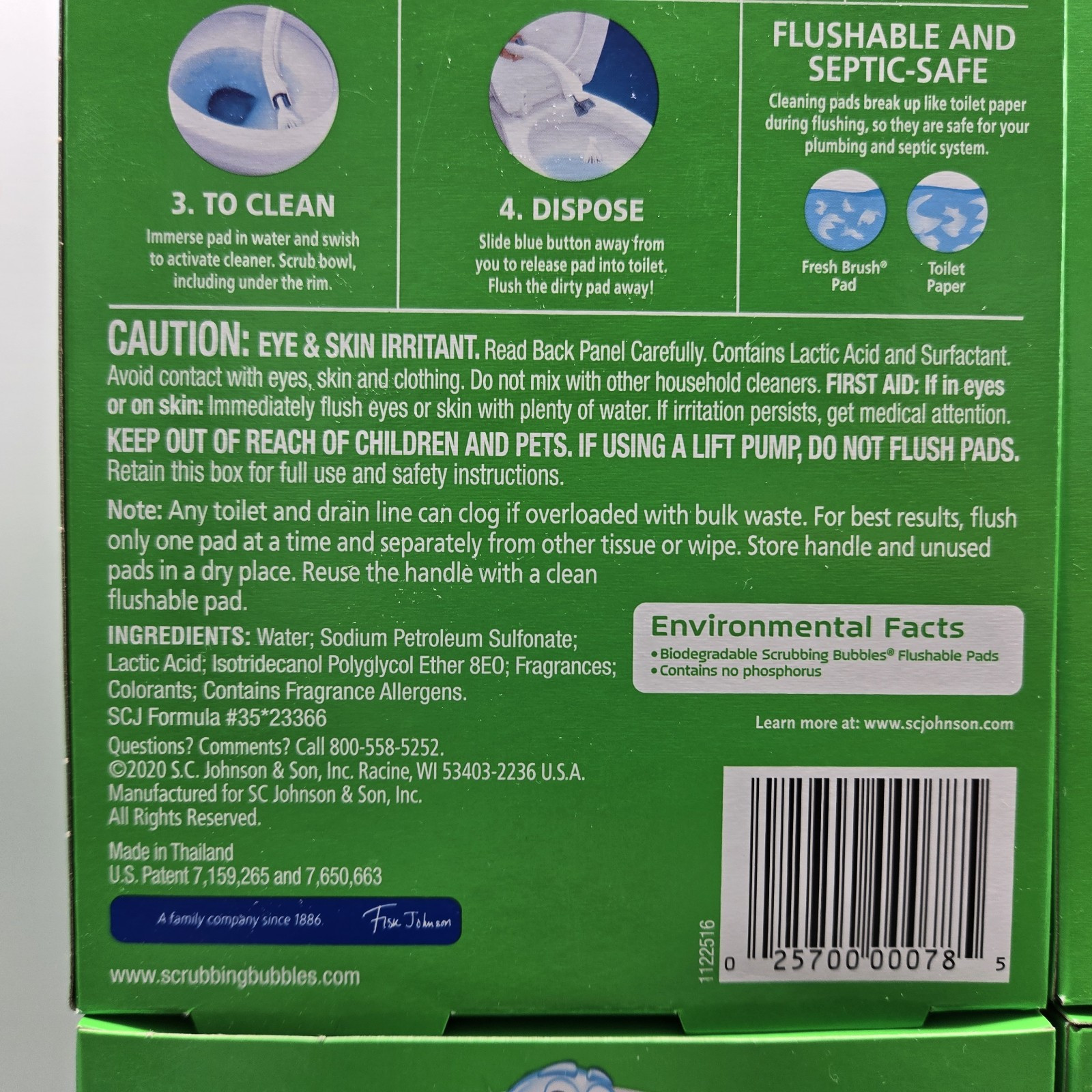 80ct Scrubbing Bubbles Fresh Brush Flushable Pads Toilet Cleaning Refill Heads