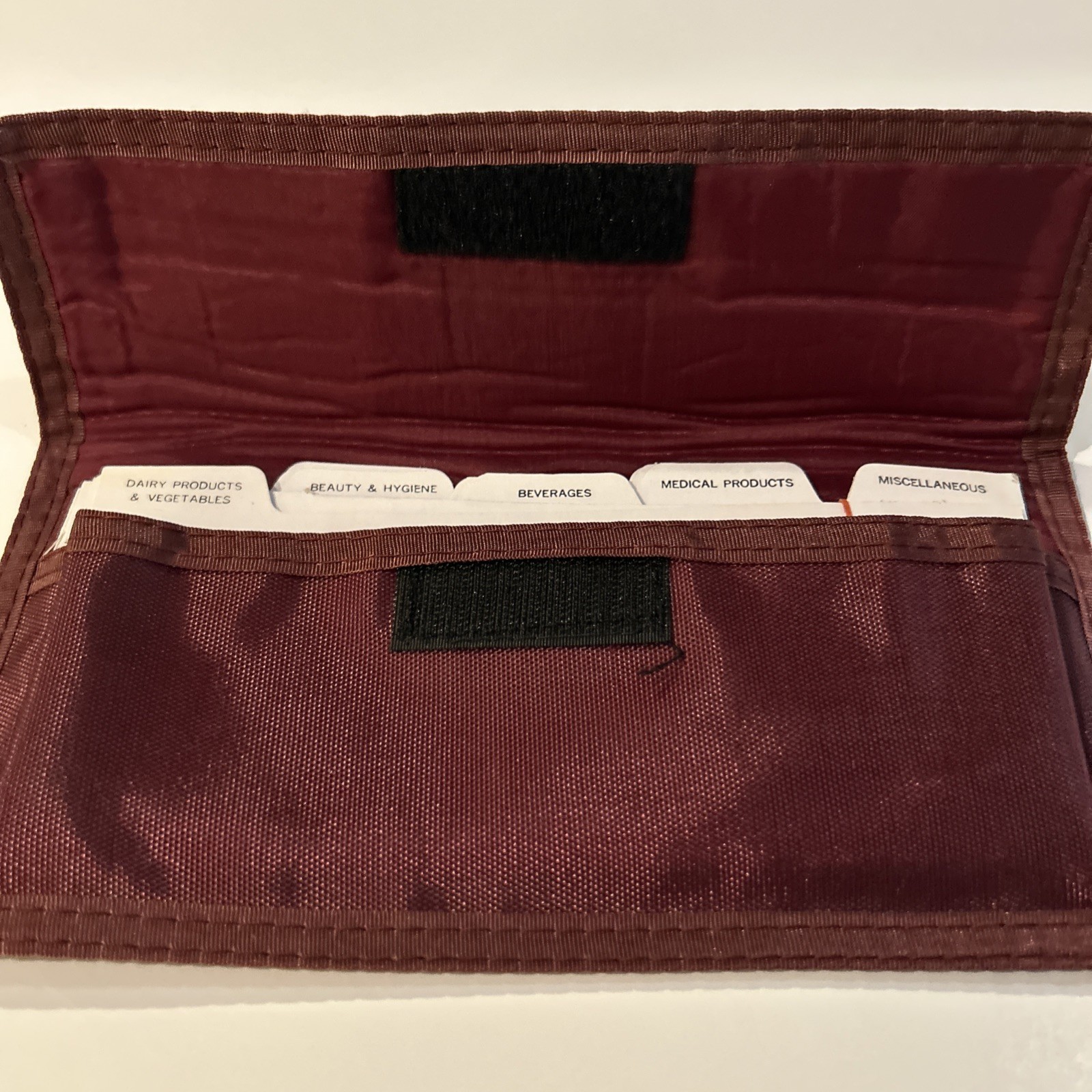 Vintage Coupon Pac Coupon Organizer W/card Tabs Burgundy Nylon (No Scissors)