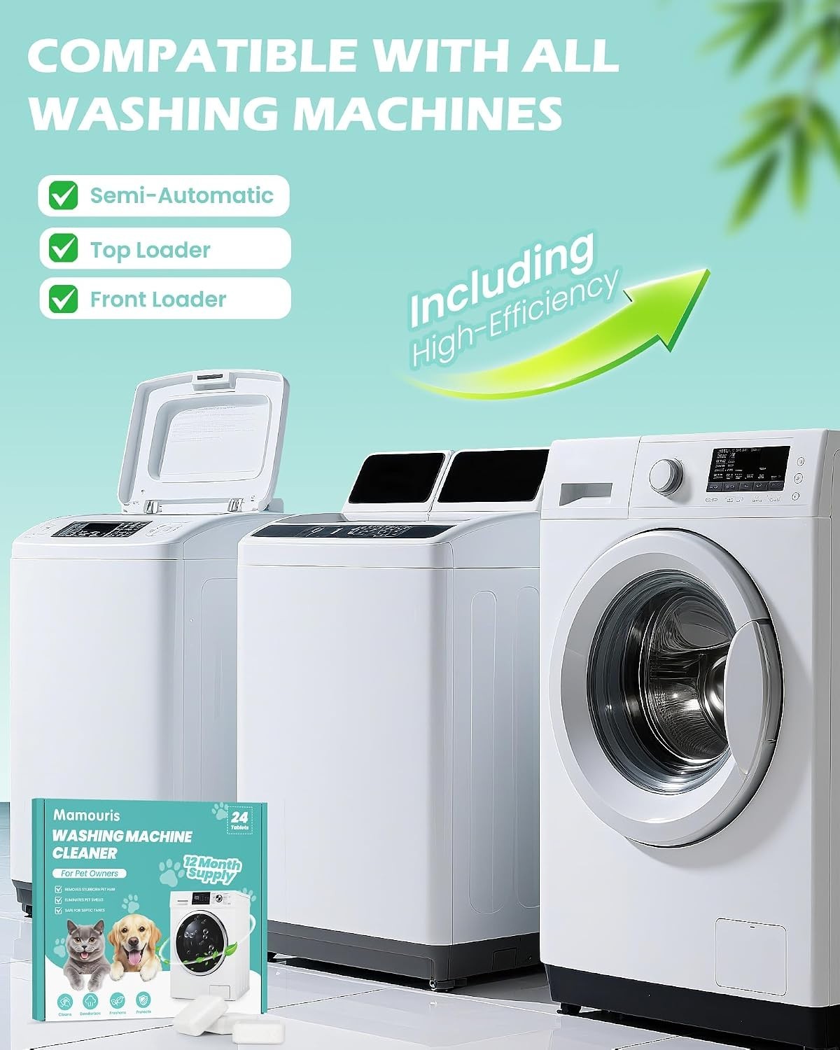 Uproot Clean Washing Machine Cleaner Tablets – 24 Pack for a 12 Month Supply. Fo