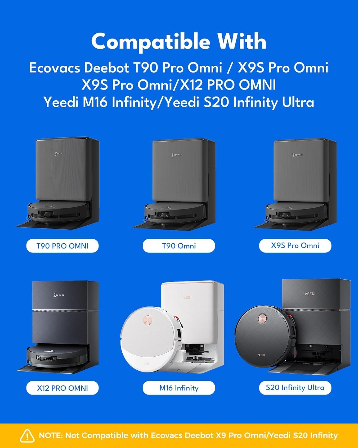 23 Pcs Accessories for Ecovacs Deebot T90 Pro Omni X9S X12 Pro Omni For Yeedi