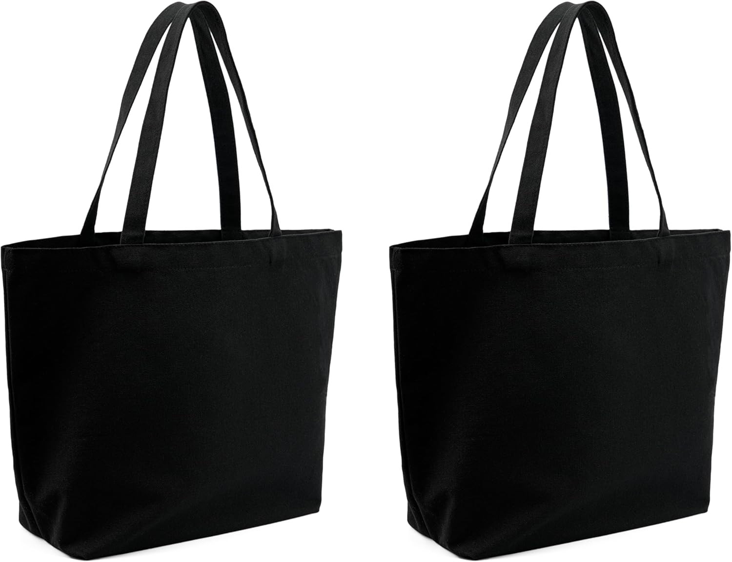 Blank Canvas Cotton Tote Bags, 2 Pcs Plain Reusable Grocery Shopping Cloth Bags