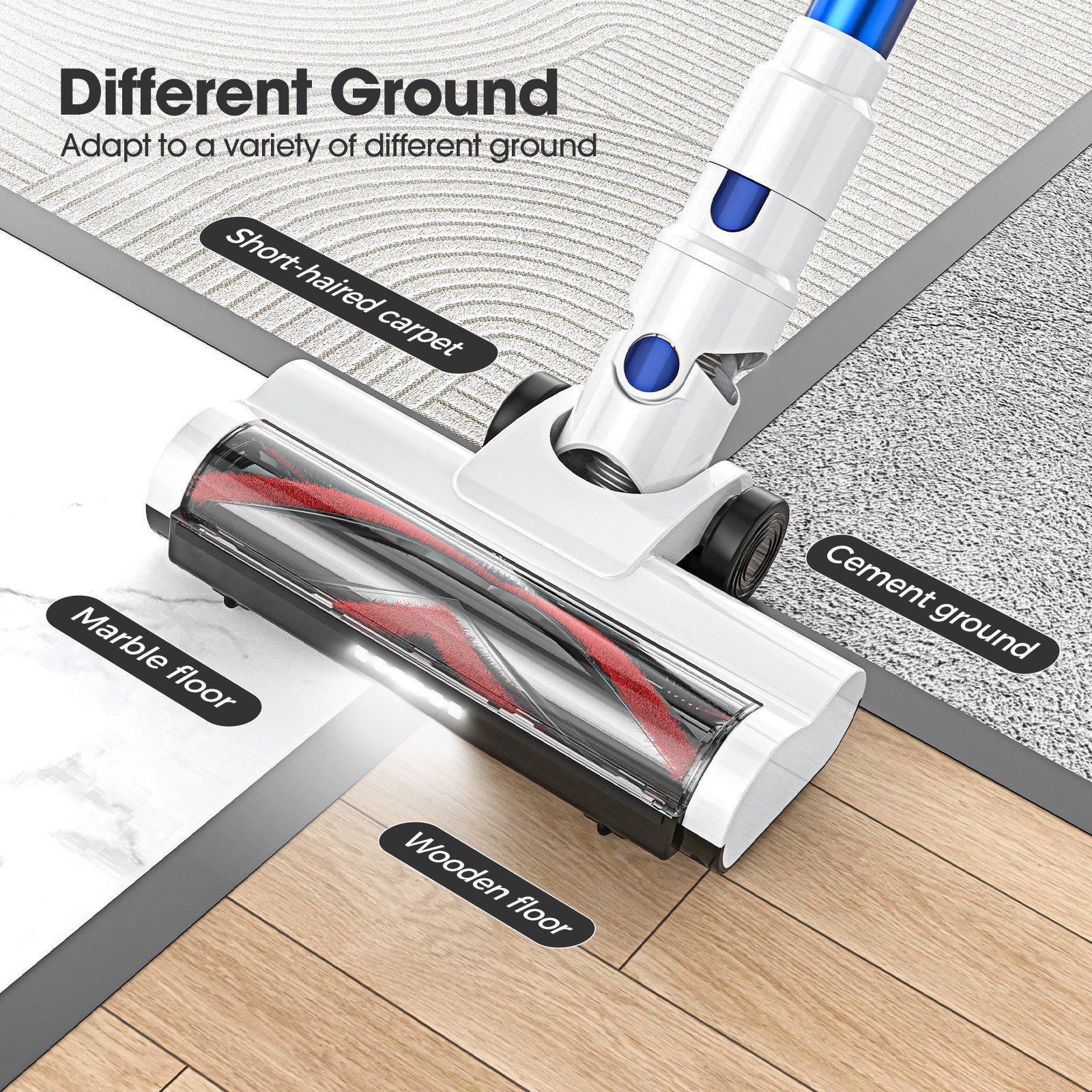 Cordless Vacuum Cleaner 1.5L Powerful Stick 50Kpa 60min Lightweigh Rechargeble