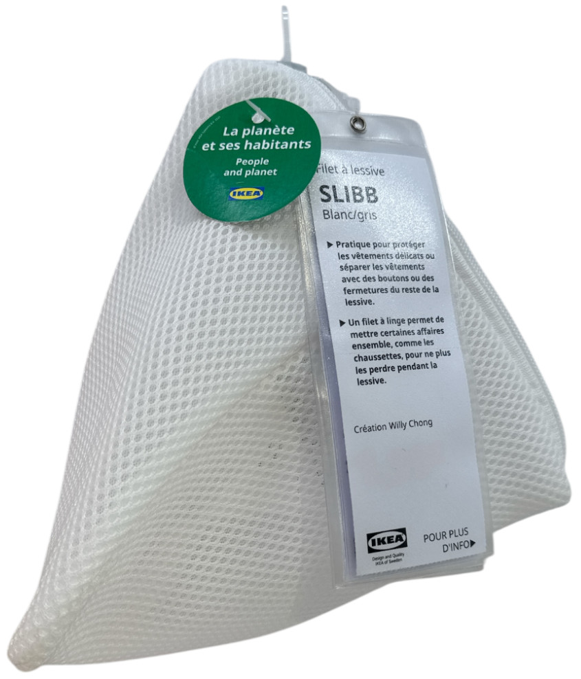 New IKEA SLIBB White Gray Washing Bag 22×22 cm (8 ¾x8 ¾ “) 605.677.35