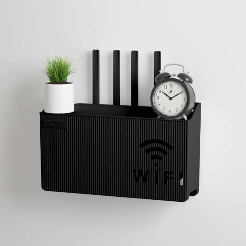 1 pc Wall-Mounted Router Storage Shelf TV Set-Top Box Organizer Rack