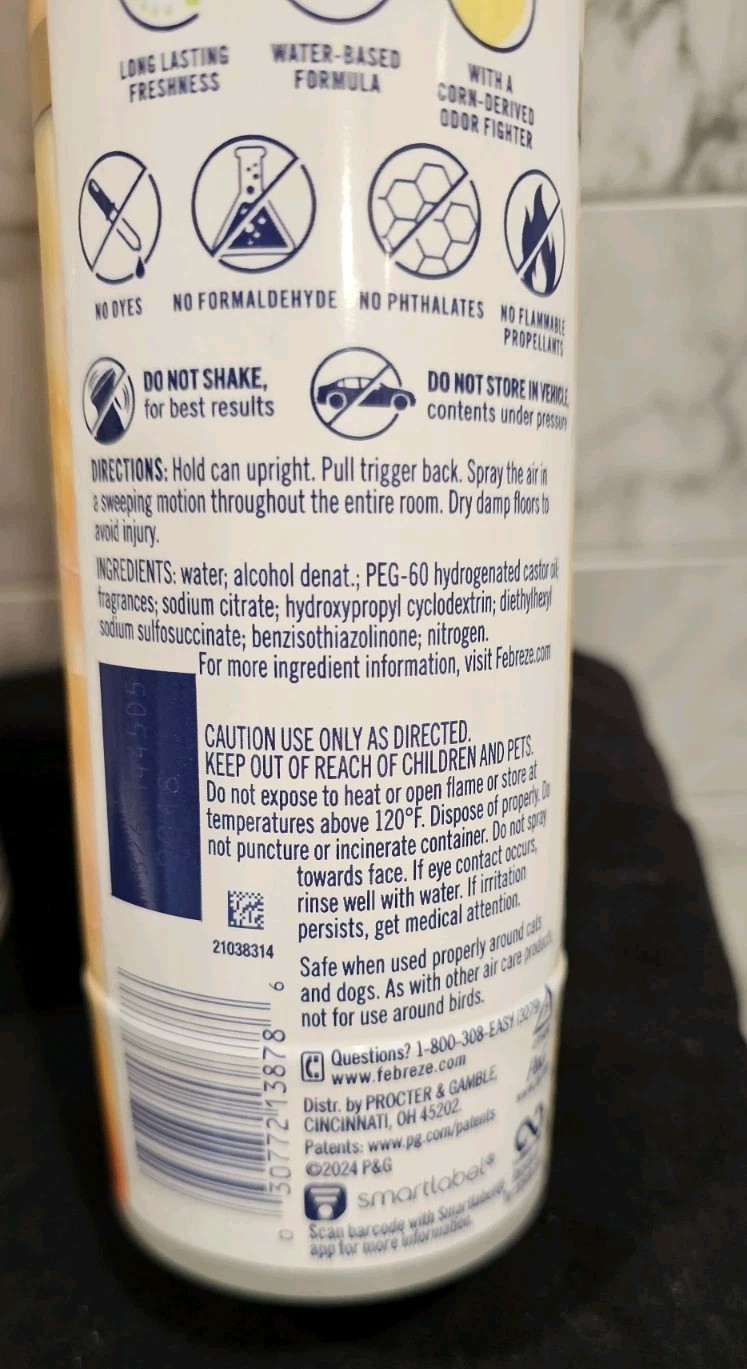 LOT OF 3 Febreze Spray Luxe Air Crisp Fall Breeze Amber Patchouli 8.8OZ NEW