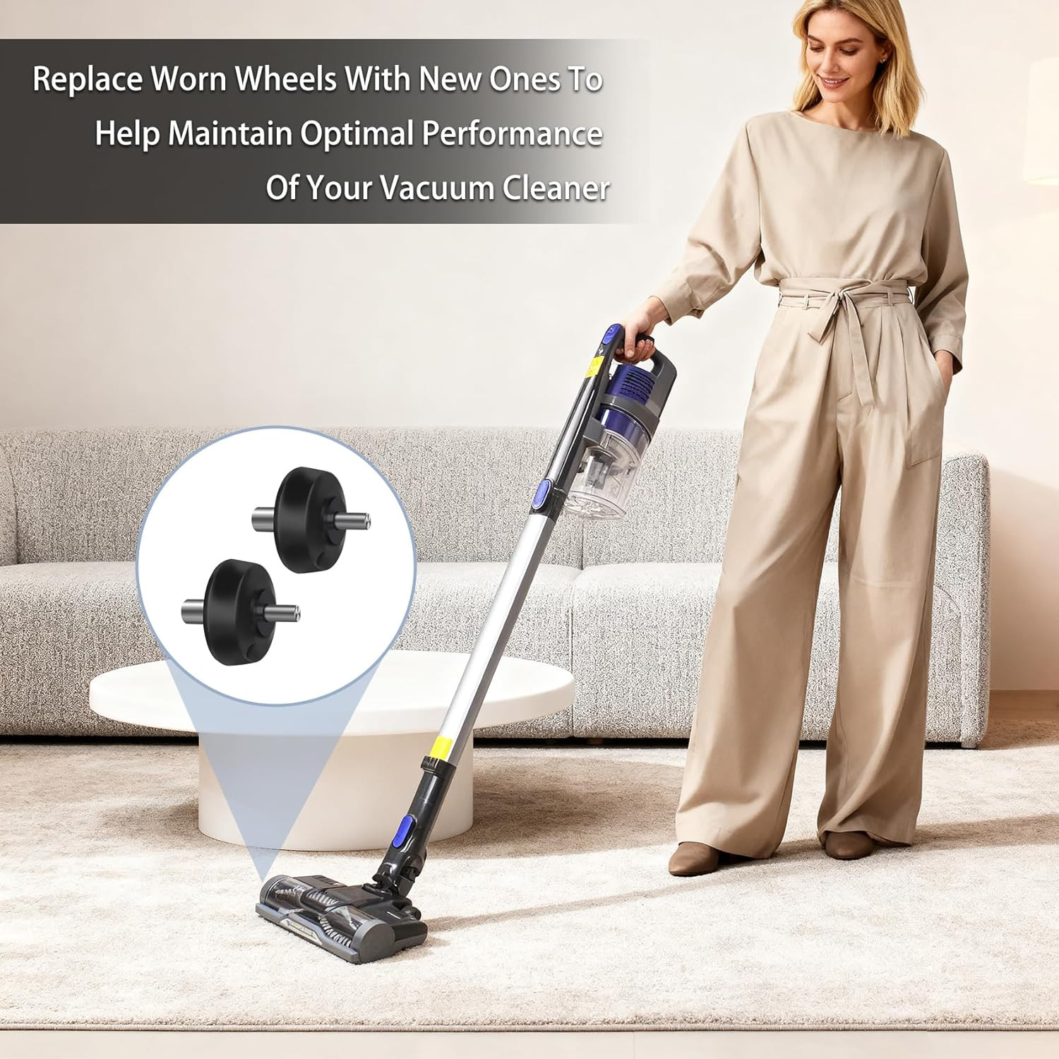 Replacement Wheels for Shark IX141 IX140 IZ140 IX142 UZ145 Cordless Vacuum Clean