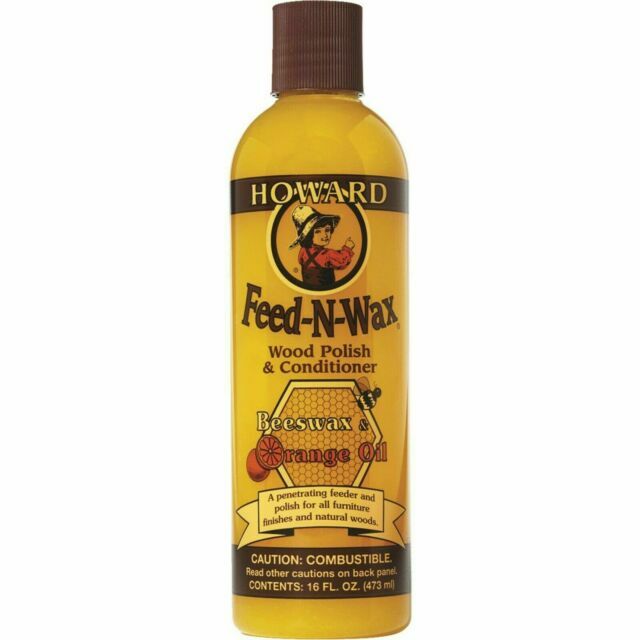 Howard Products FW0016 Feed-N-Wax Orange Beeswax Wood Polish Conditioner
