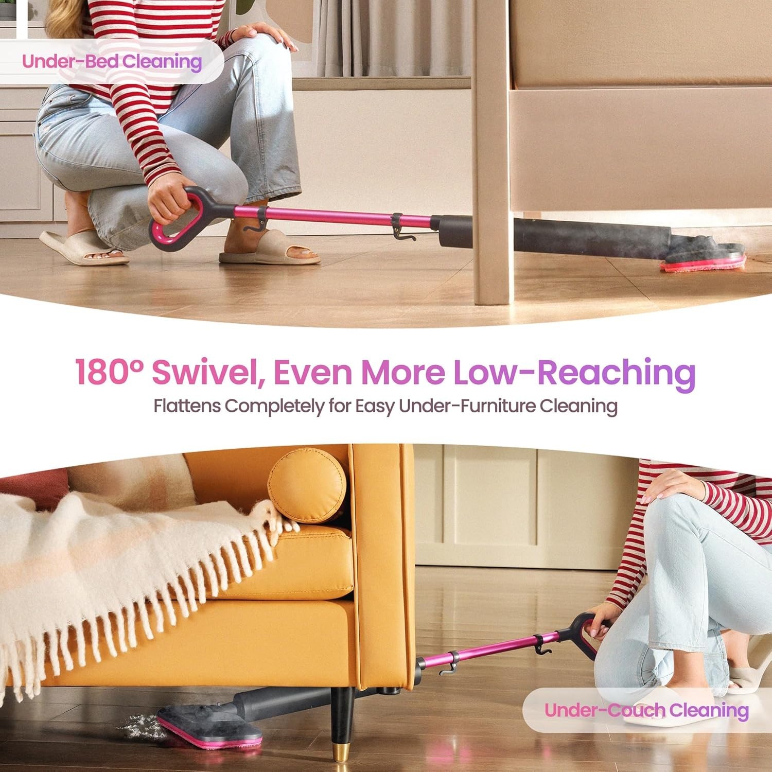 Powerful Steam Mop for Hard Floors & Carpets – 248°F, 3 Steam Modes, Easy Use