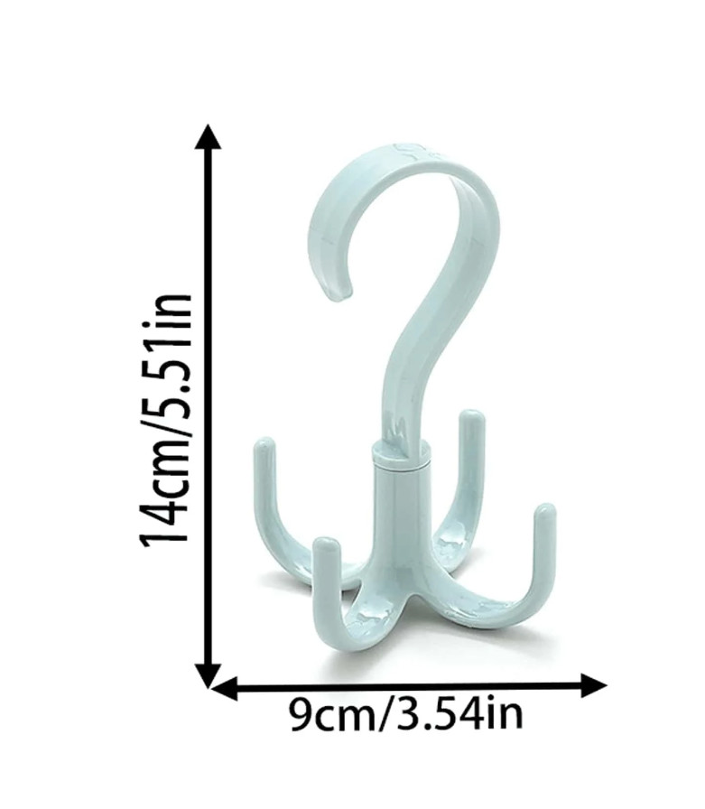 360° Rotating Hook Hanger for Hats, Bags, Scarves – Random Color