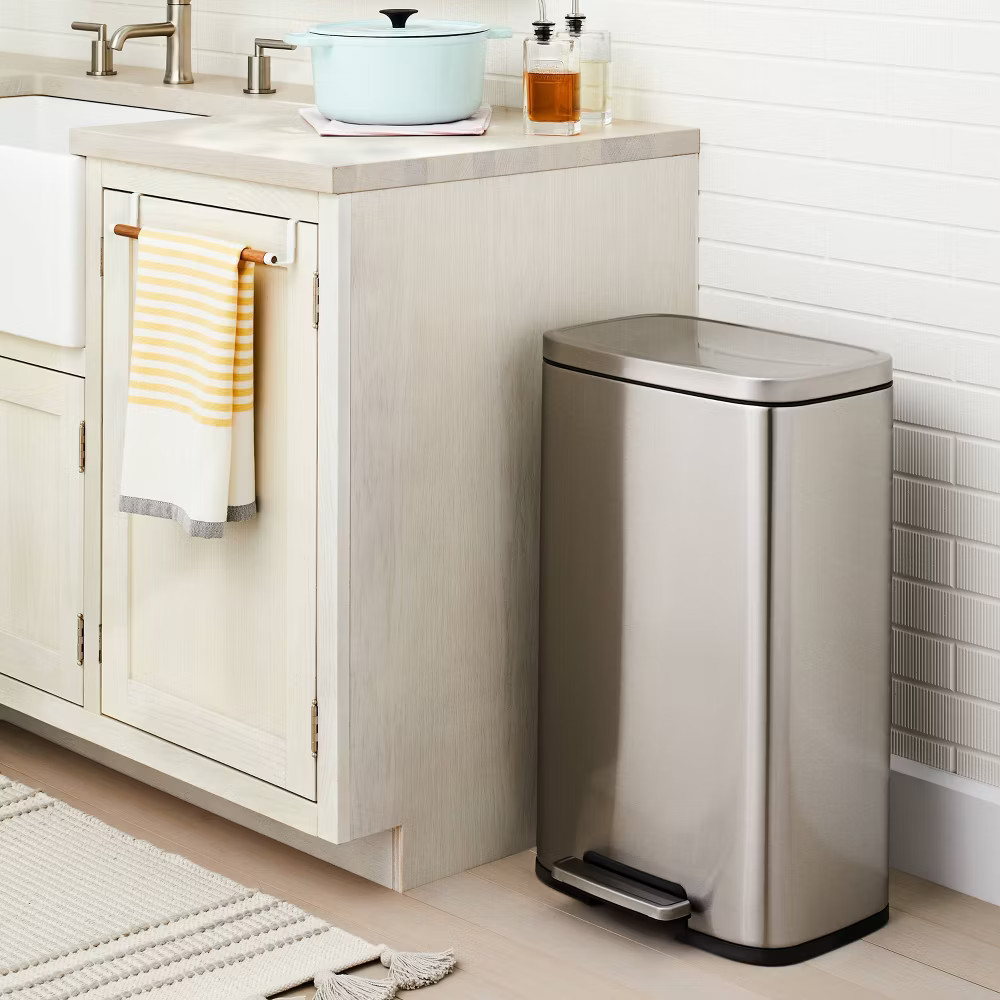 45L Rectangular Step Trash Can Silver – Brightroom