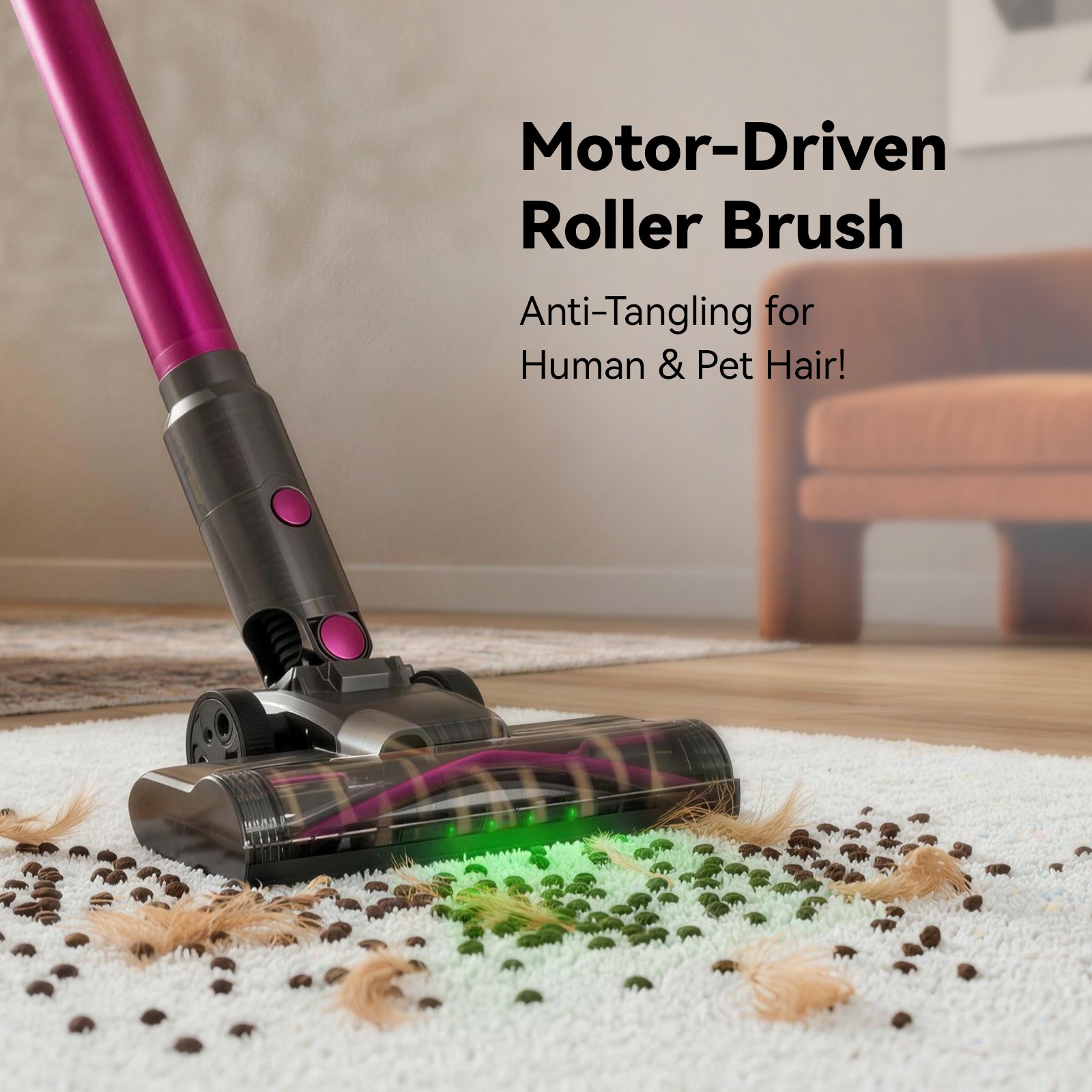 Cordless Stick Vacuum Cleaner with Powerful Suction 600W 40000PA 70Mins Runtime