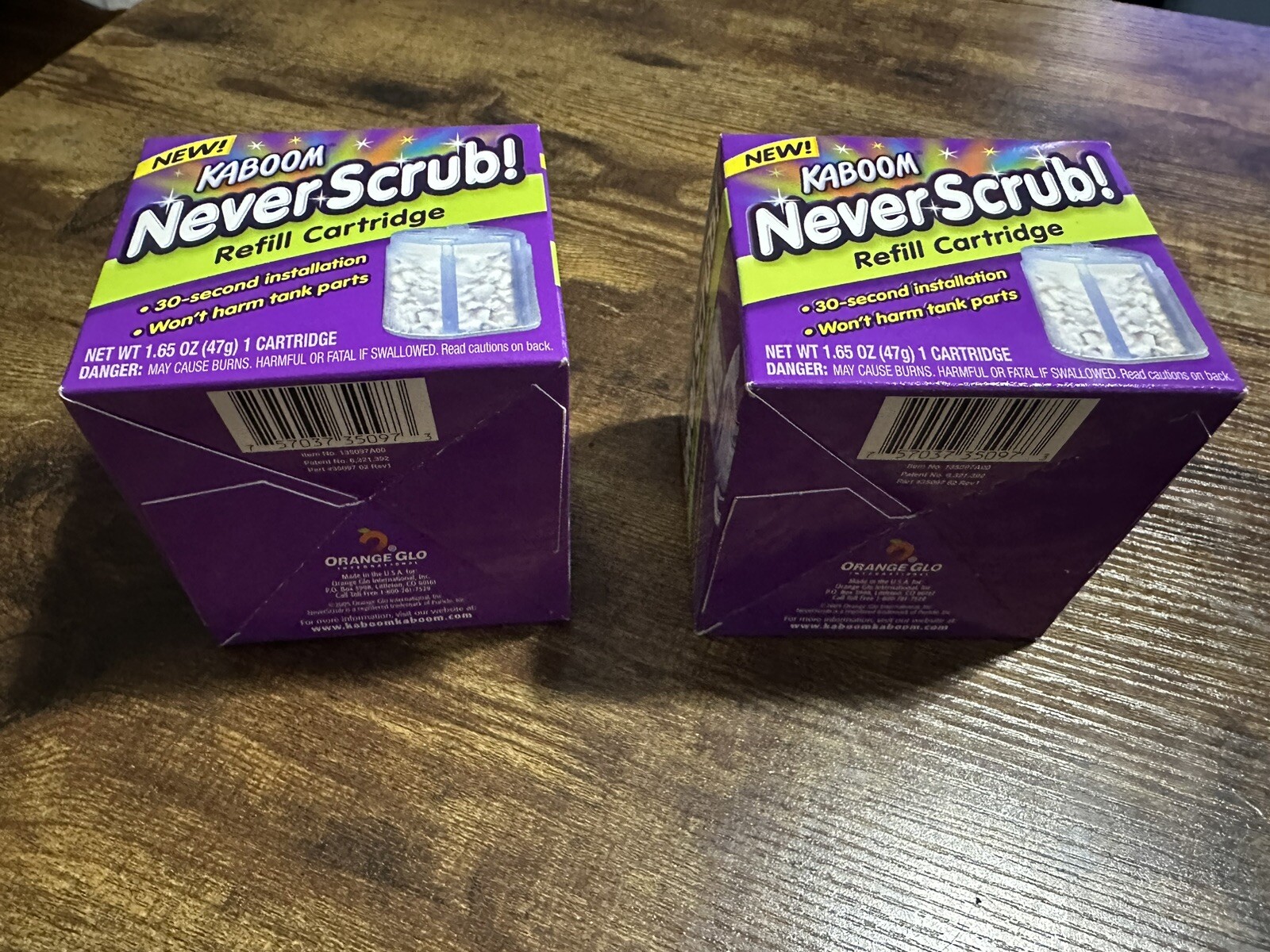 Lot Of 2 New Kaboom Never Scrub Refill Cartridges 35097 Drop-In 1.65oz