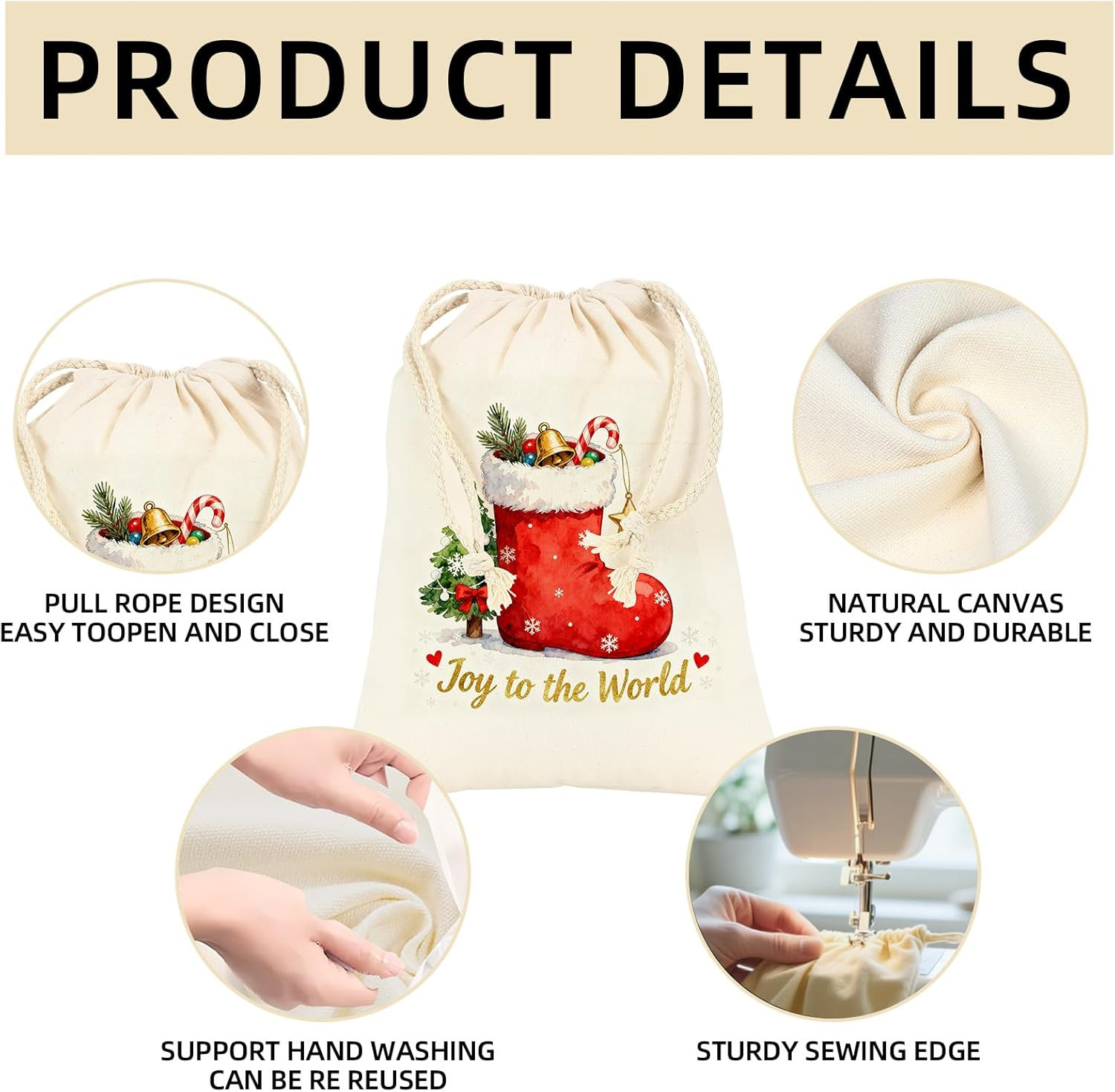 12 Pack Cotton Muslin Drawstring Bags – Reusable Cloth Bags for Storage, Produce