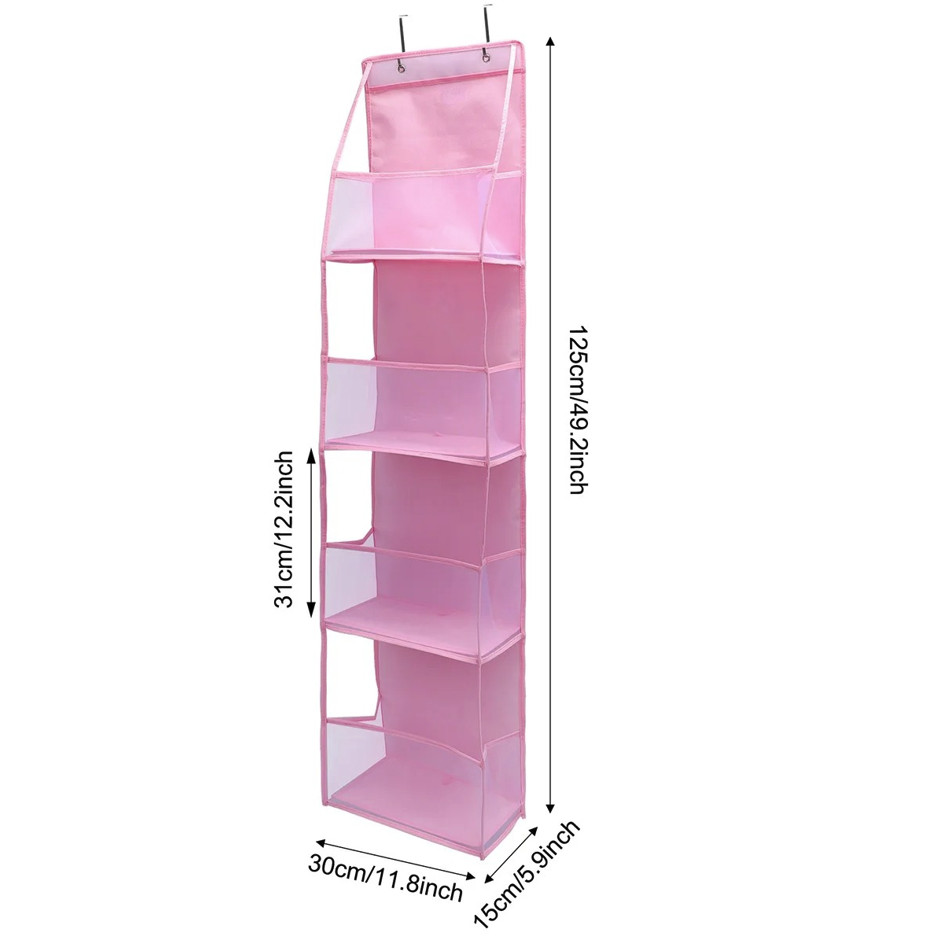 1pc 4 Layer Over The Door Hanging Organizer Cosmetics Storage – NEW