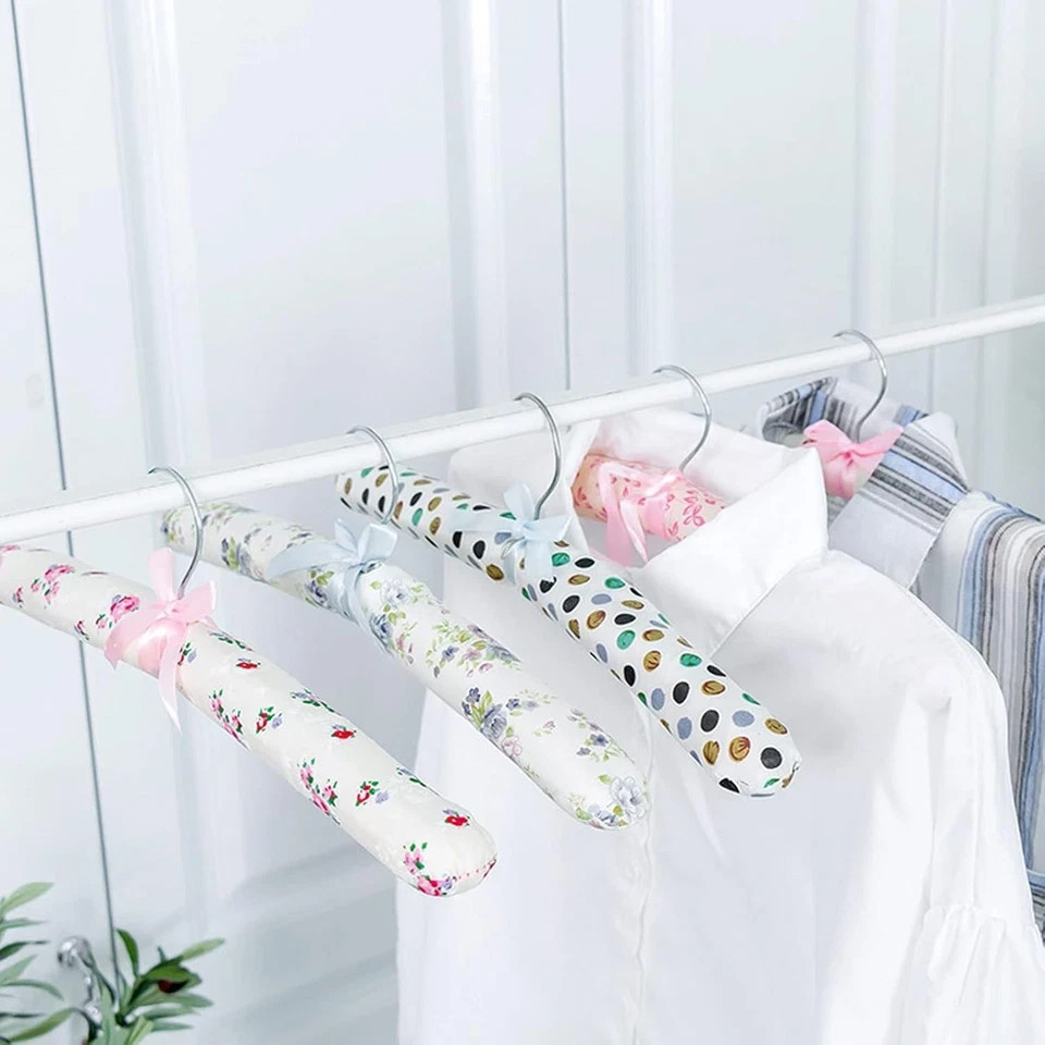 Padded Hangers for Women Sweaters – Satin Padded Hangers (Floral-5pcs)