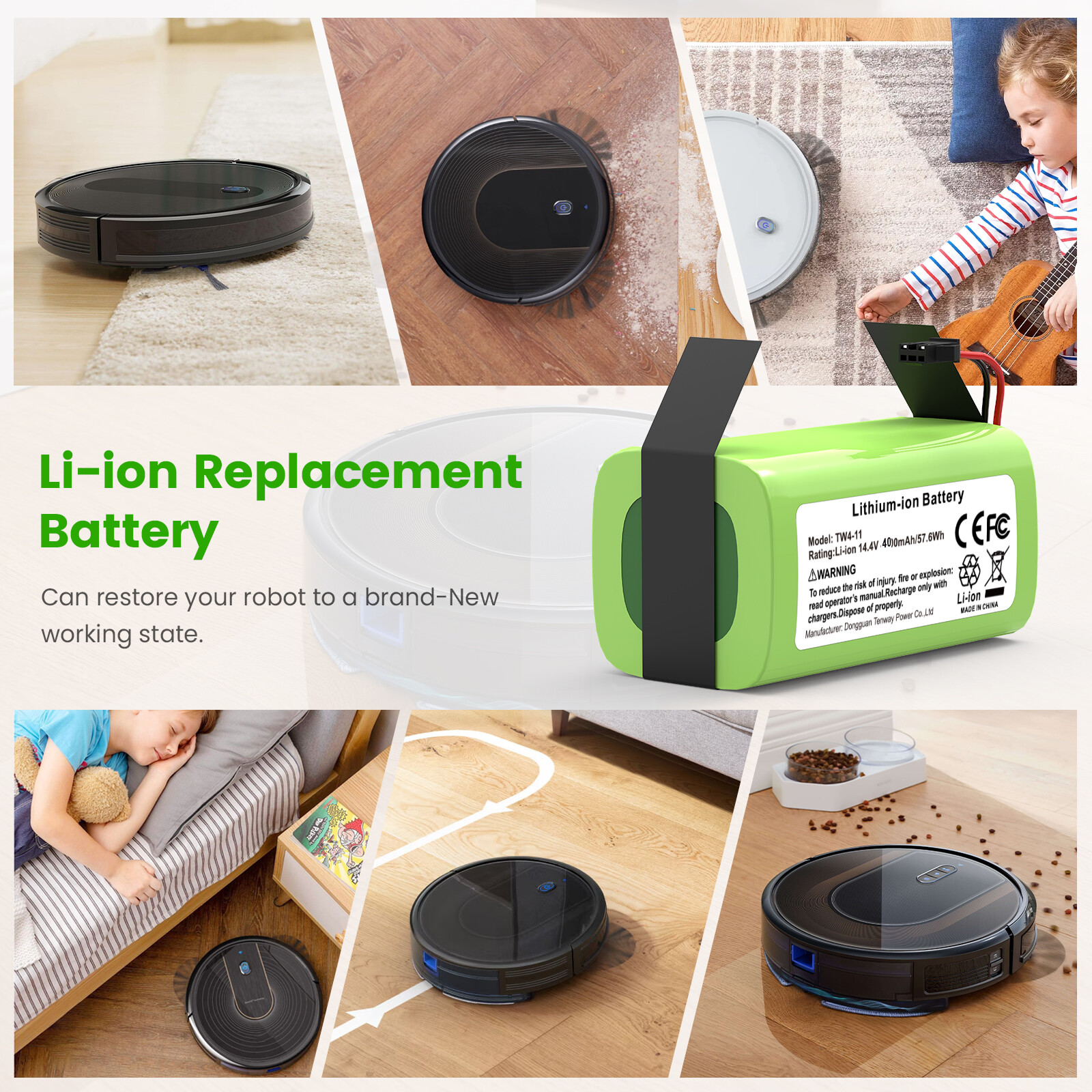 For Eufy RoboVac 11S Max,11S, 15T, 15C, 15C Max, 30, 30C Max replacement battery