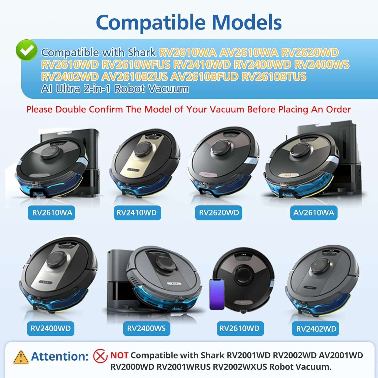 AV2610WA RV2610WA Vacuum Mop Replacement Pads Compatible with Shark RV2610WA