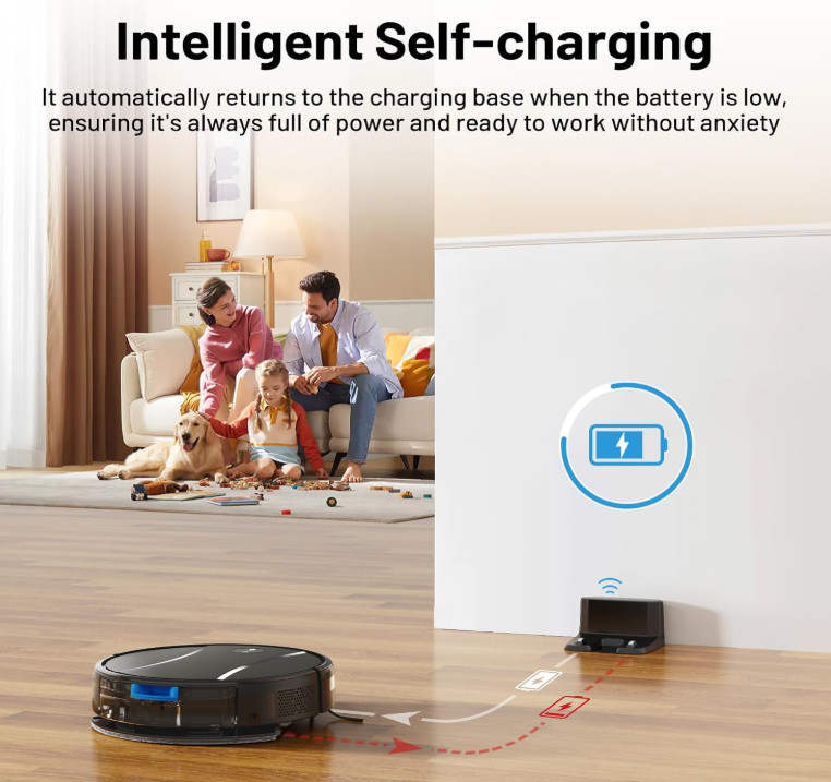 Tipdiy NEW Automatic Robotic Vacuum Cleaner & Mop Combo APP & Voice Control G90