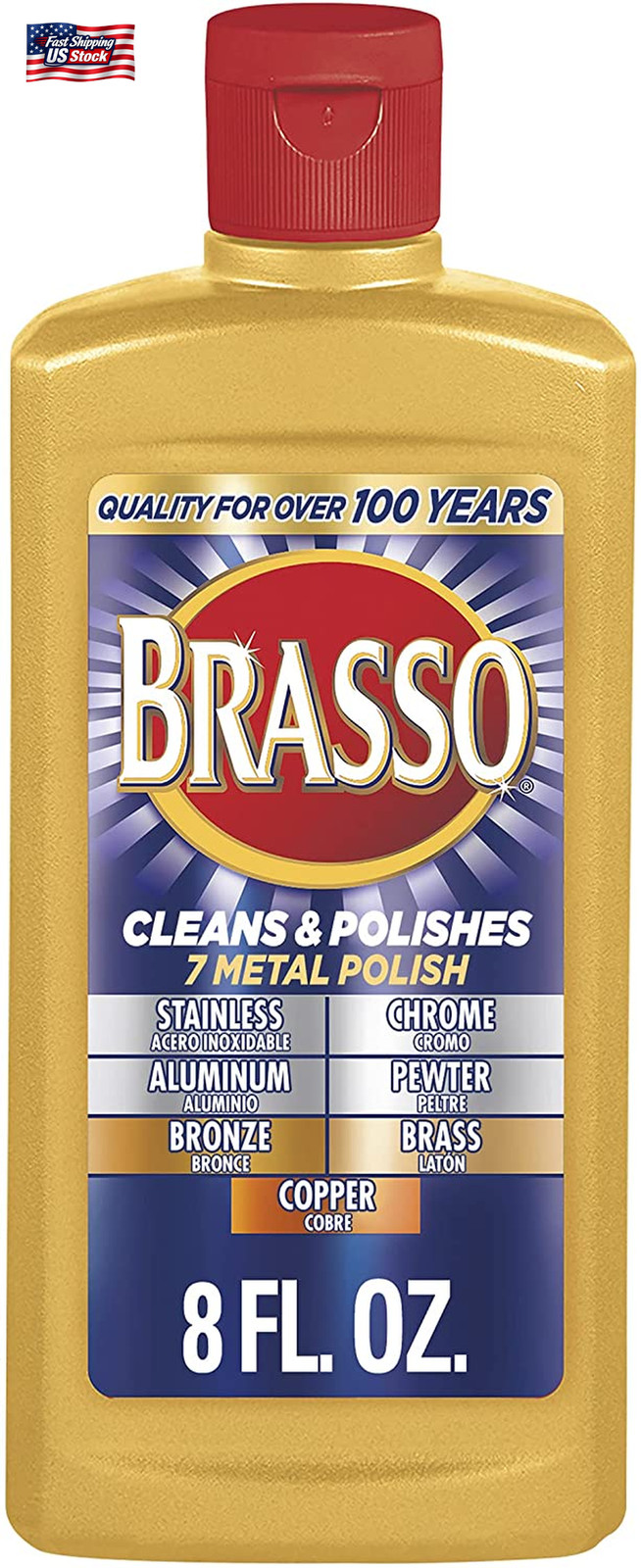 Brasso Multi-Purpose Metal Polish, 8 Oz