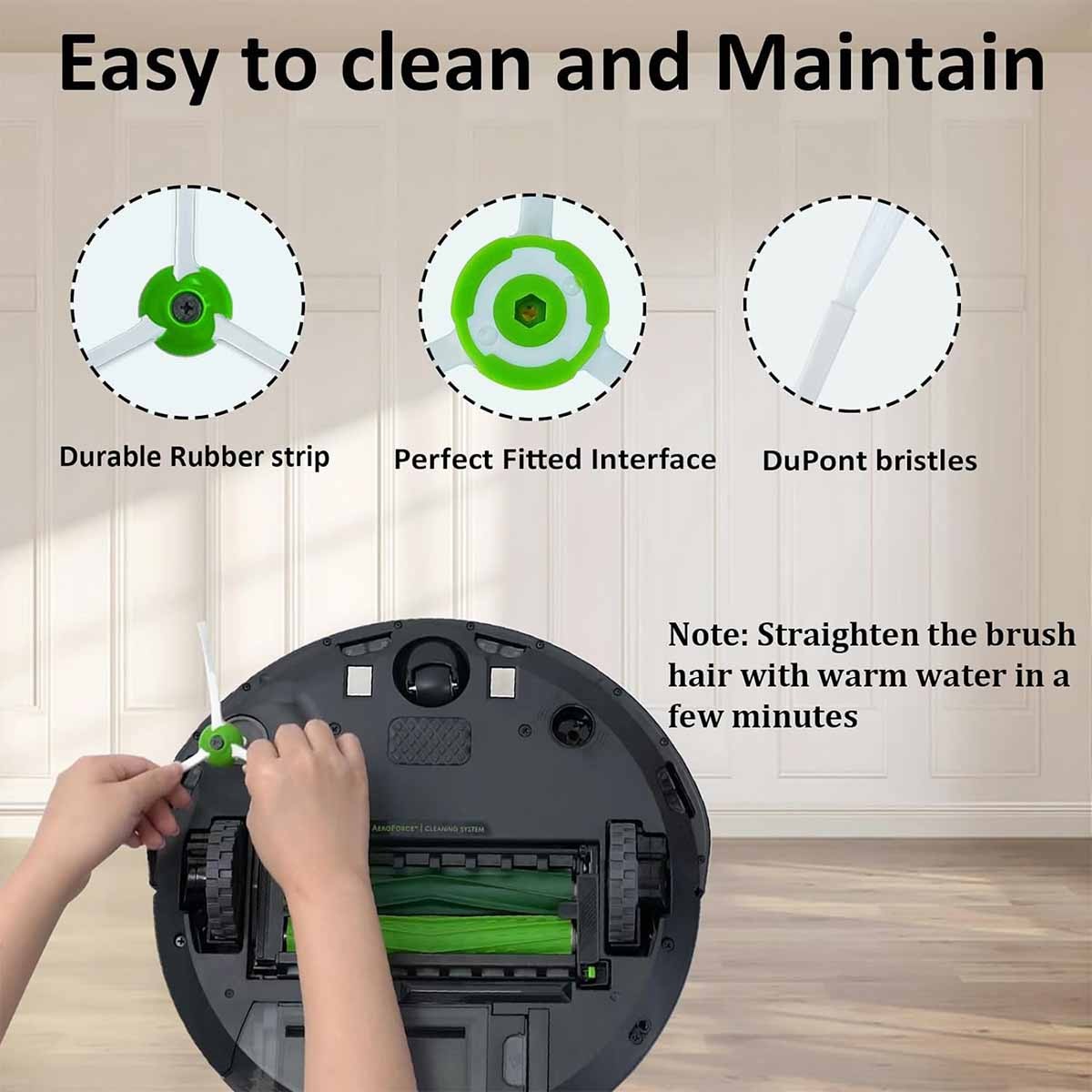 Rubber Brush, Side Brush, Filters Replacement Parts for Roomba iRobot i3, i3+