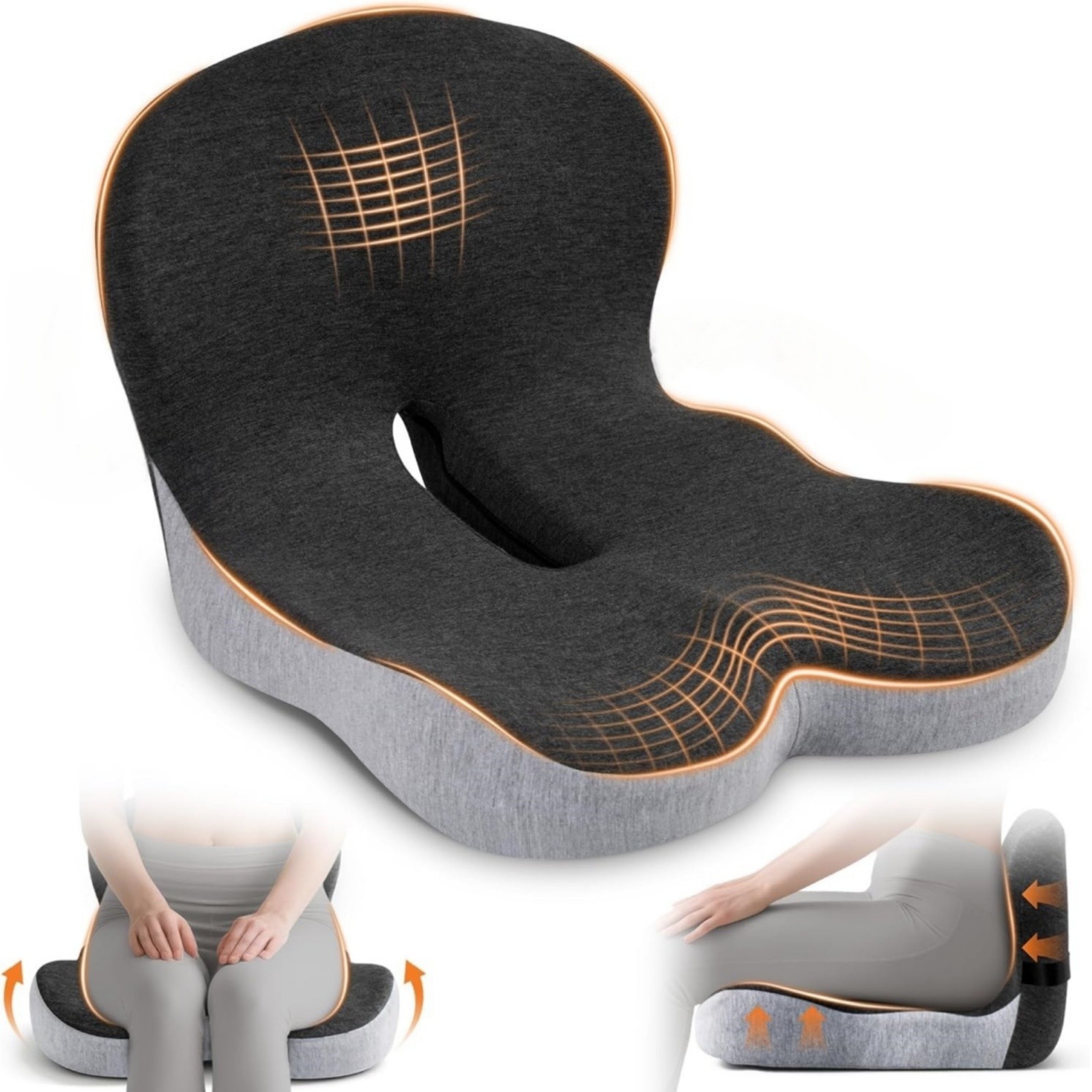 Trucker Seat Cushion for Long Sitting Memory Foam Seat Chair Cushion Office Car