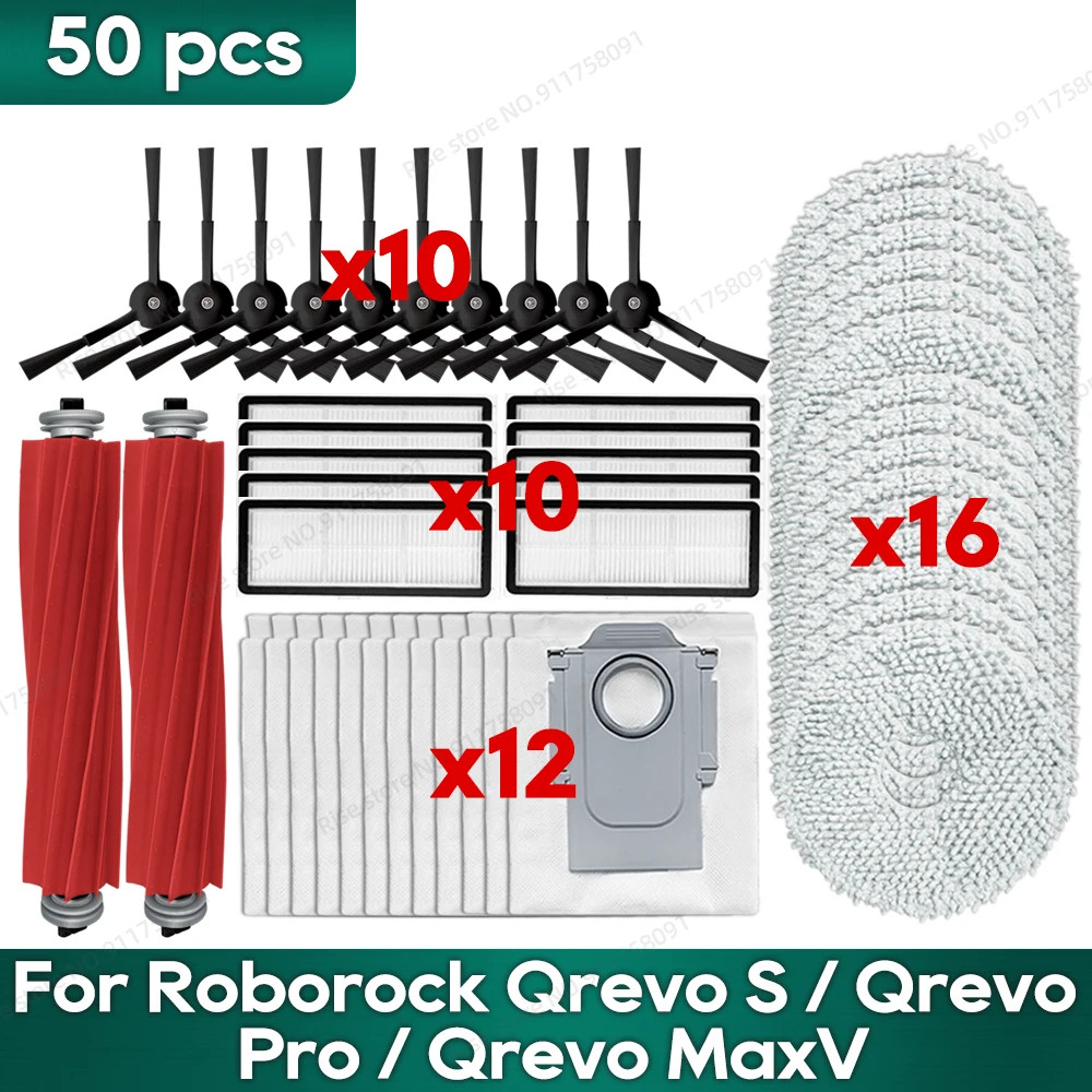 OSSIEAO Replacement Parts for Roborock Qrevo S Pro MaxV Plus Filter Brush