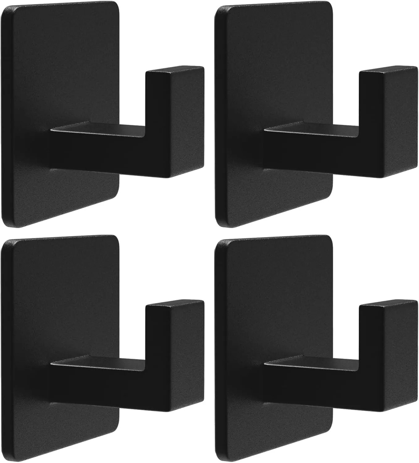 4 Pack Heavy Duty Adhesive Towel Hooks Aluminum Wall Mount For Kitchen Bathroom