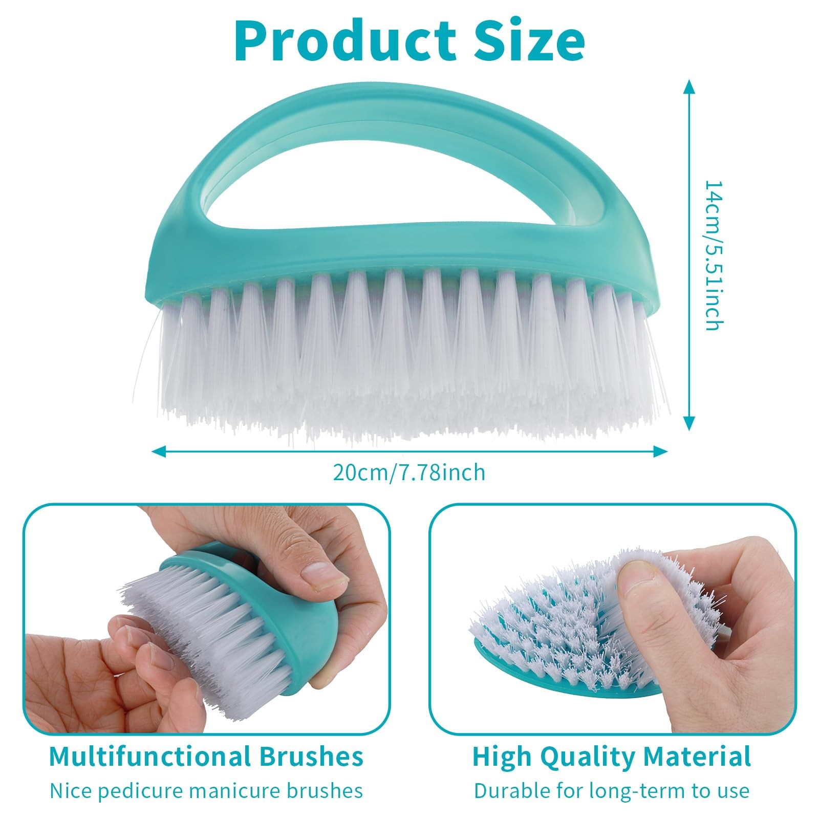 Amaxiu Hand Nail Brushes, 2pcs Grip 10*5*6.5cm/3.93*1.96*2.55in, Red, Blue