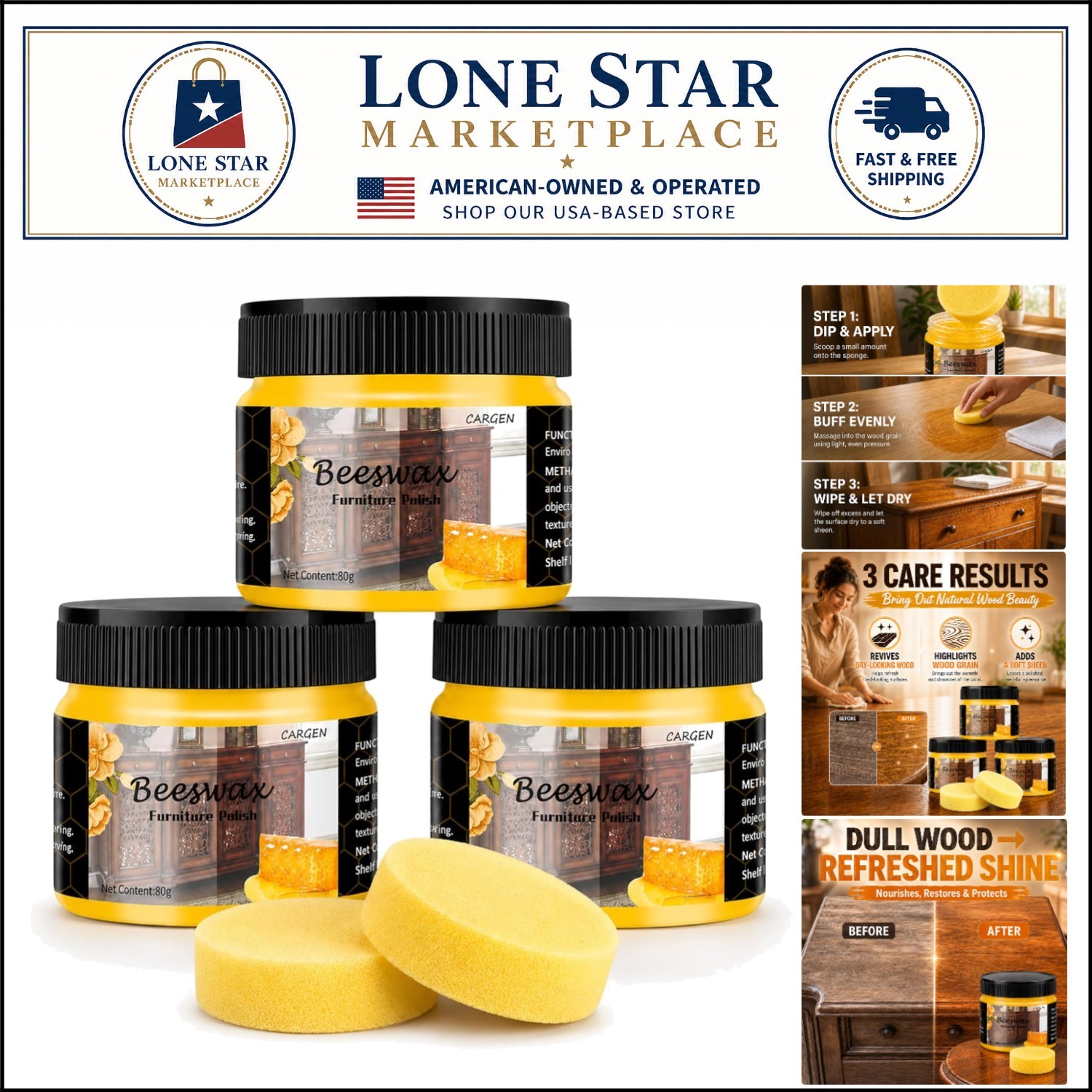 Natural Beeswax Furniture Polish with Carnauba Wax – Revitalize Wood Surfaces