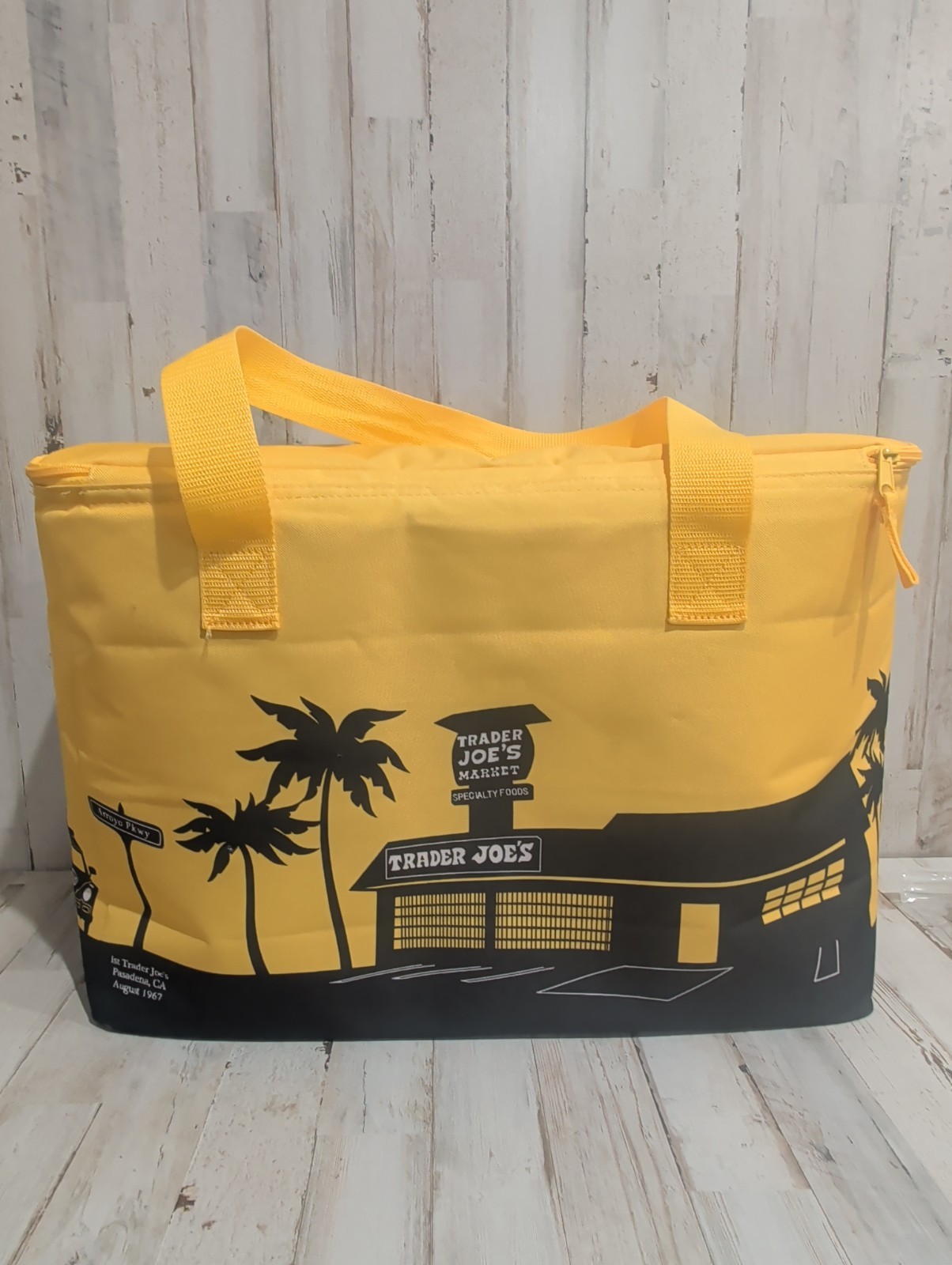 Trader Joe’s Large 8 Gal Yellow Pasadena Insulated Reusable Cooler Tote Bag