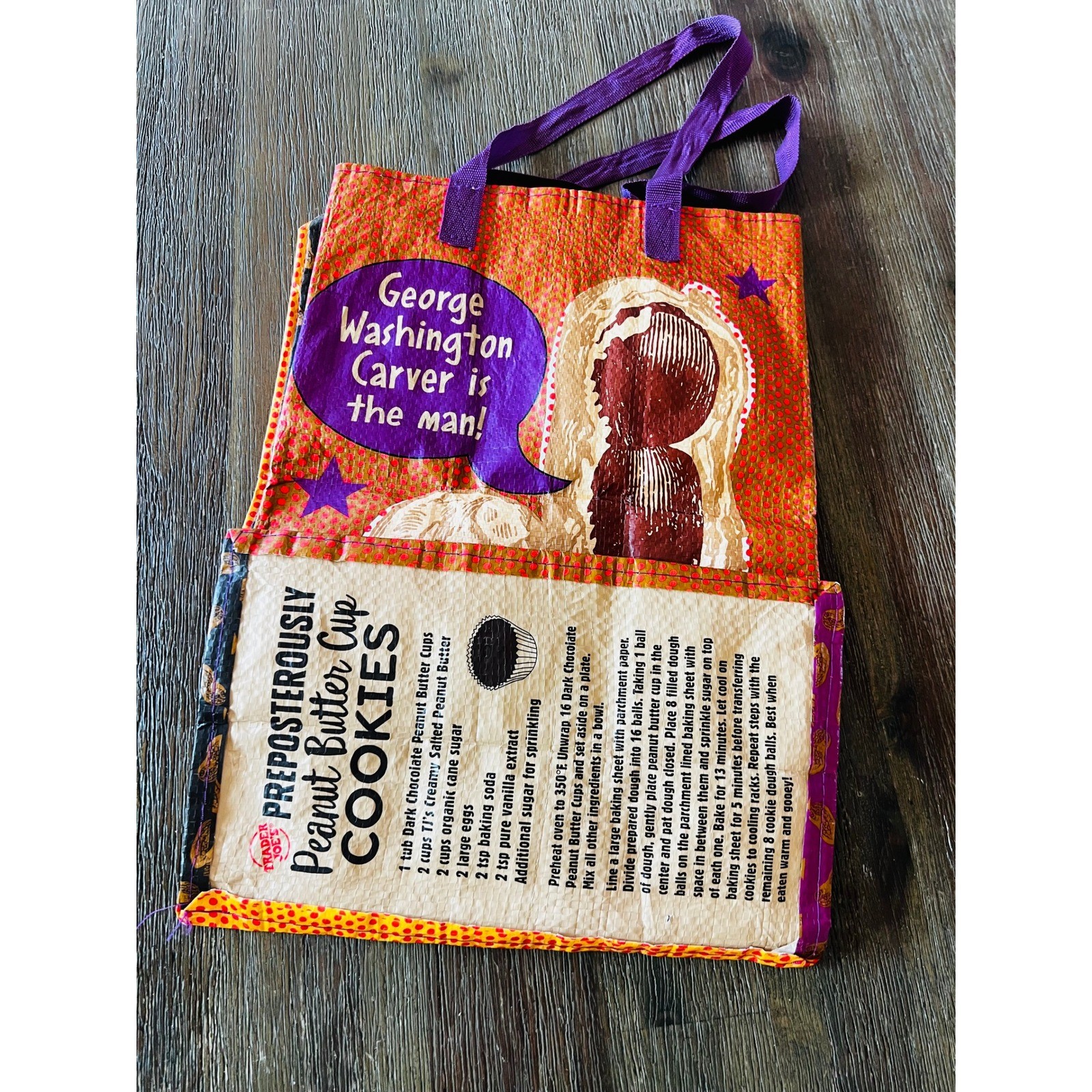 Trader Joe’s Reusable Grocery Bag Peanut Pop Art Peanut Butter Cookie Recipe
