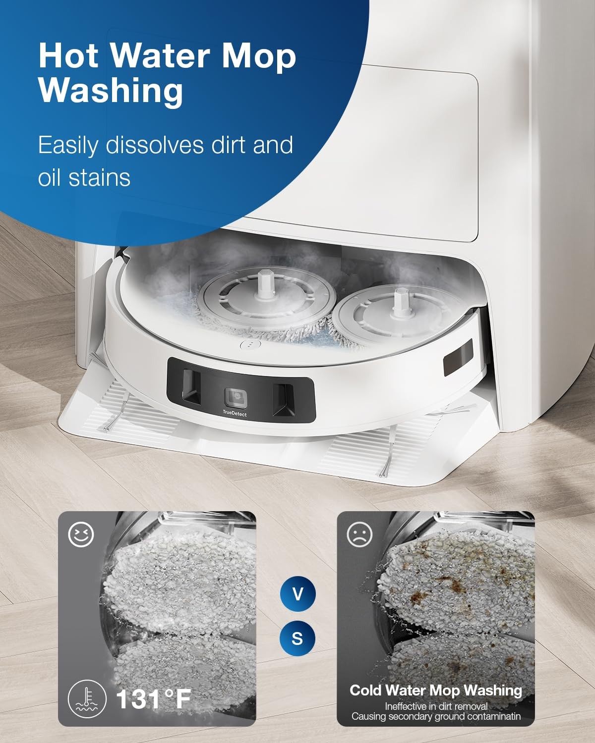 ECOVACS DEEBOT T20 Omni (DLX23) Robot Vacuum and Water Mop Washing,-Drying,White
