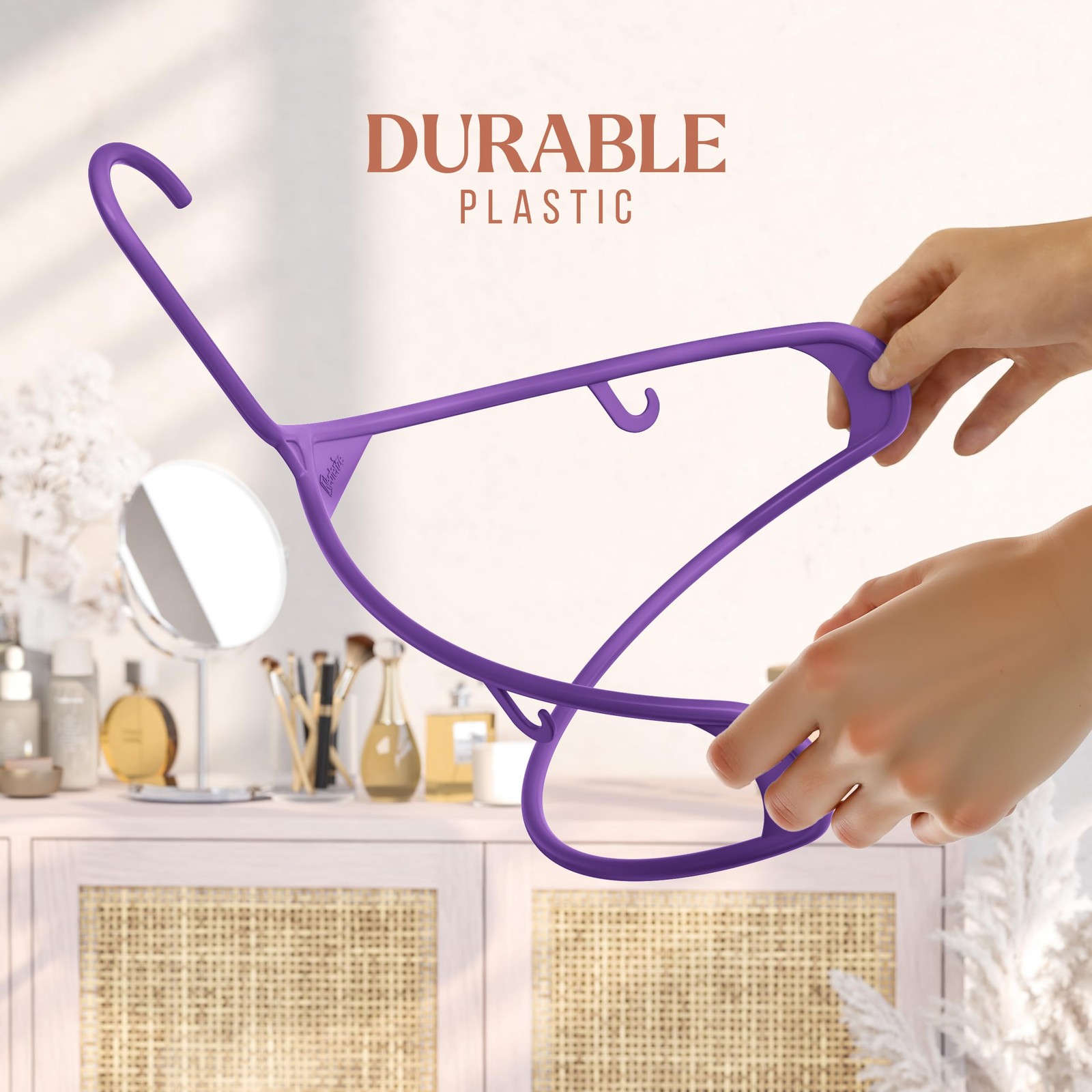 Purple Plastic Hangers 20 Pack – Space Saving Clothes Hangers for Closet