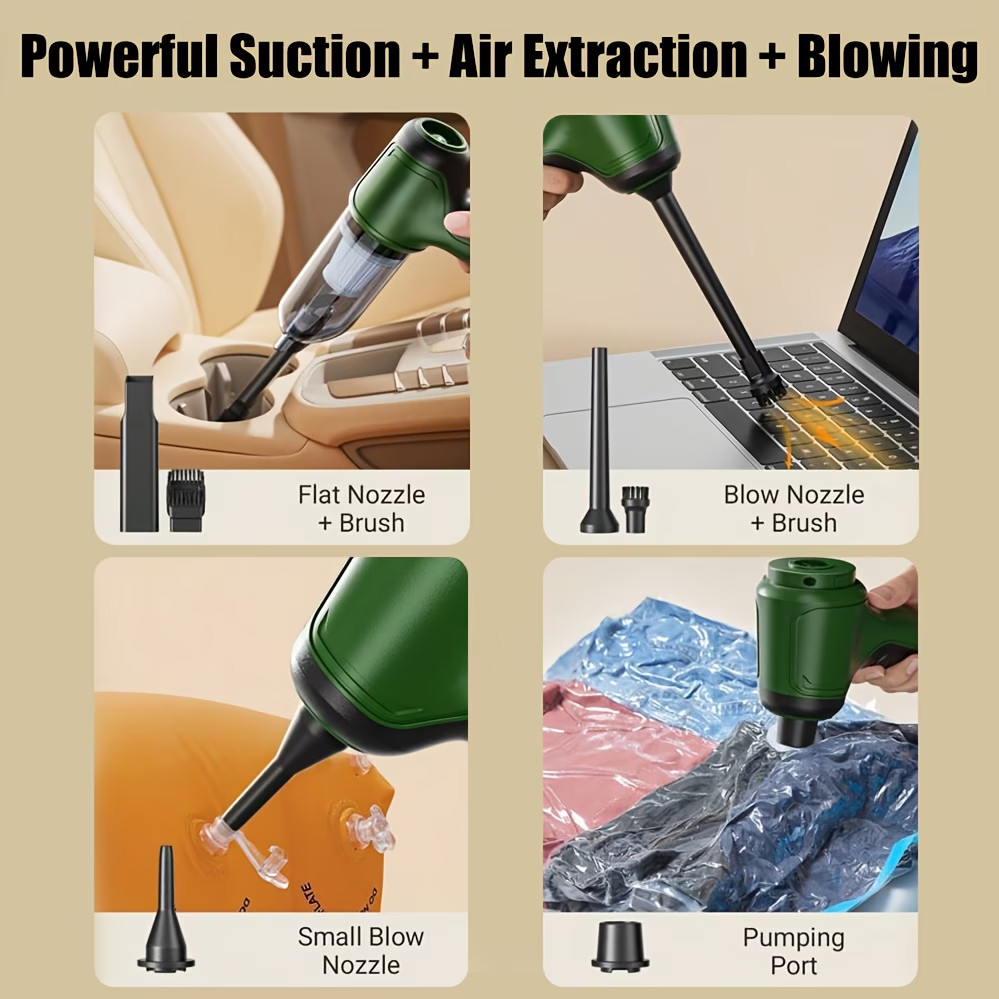 Cordless Handheld Vacuum Cleaner w/ Blower Strong Suction for Car and Home