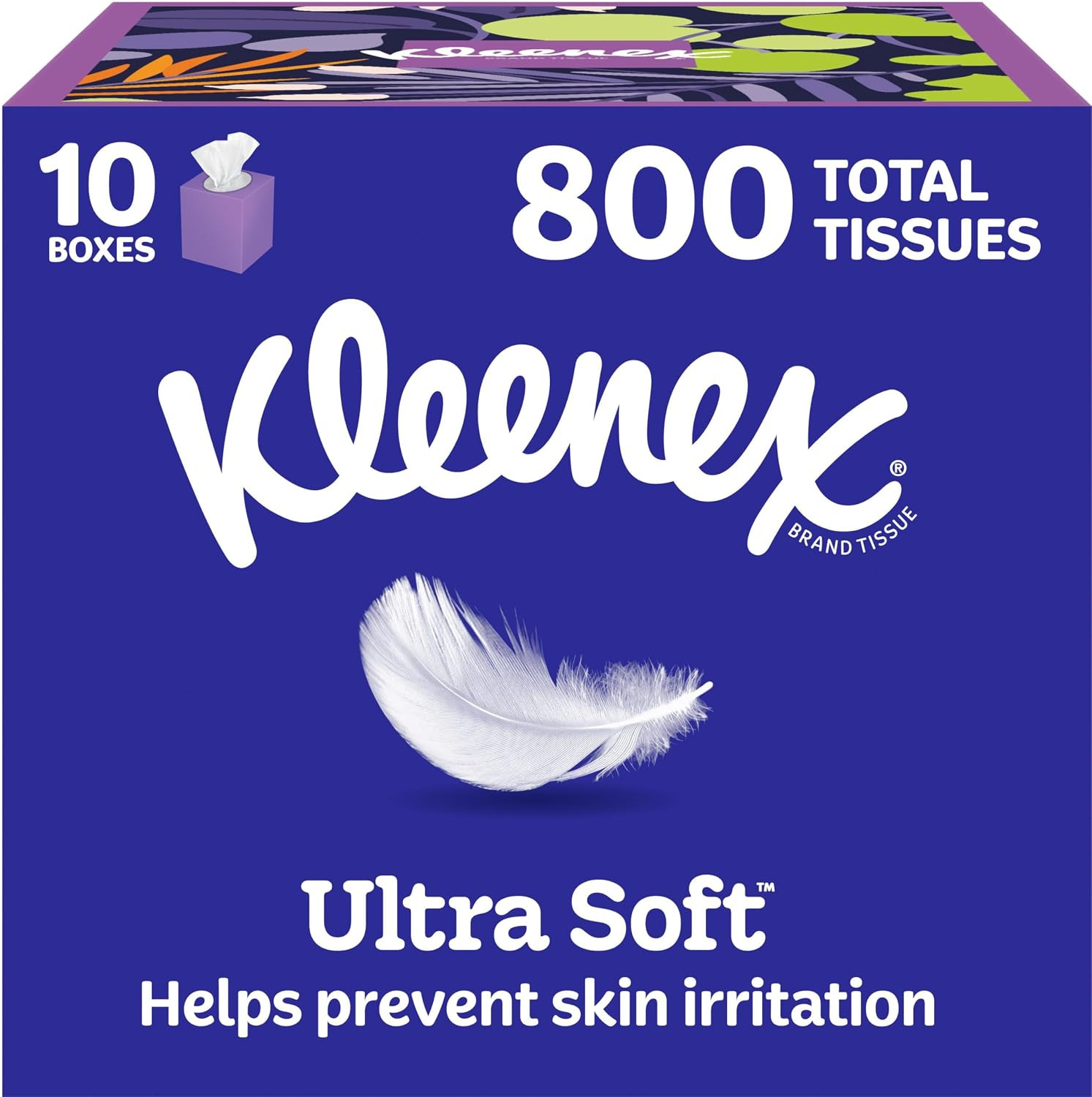 Kleenex Ultra Soft Facial Tissues 10 Cube Boxes 80 Count Per Box 800 Total