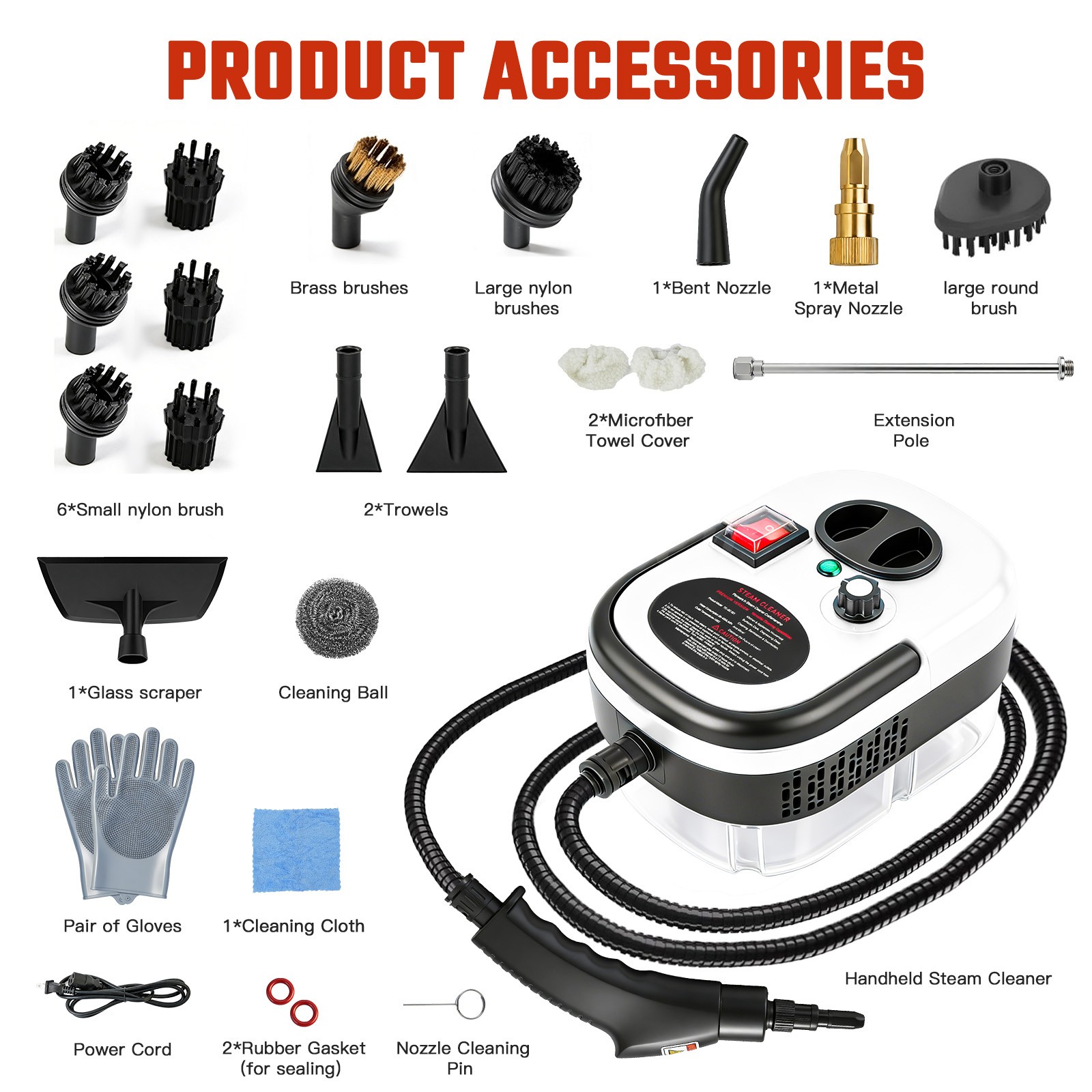 2500W Handheld Steam Cleaner High Pressure Household Car Steam Cleaning Machine