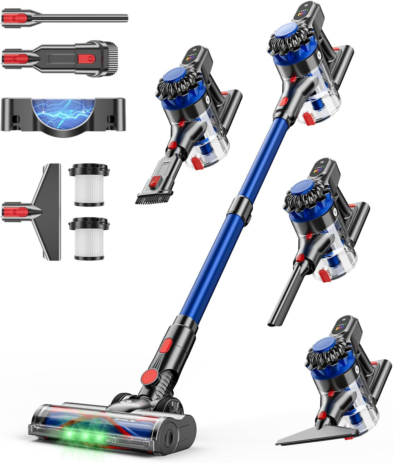 Cordless Vacuum Cleaner 500W 40Kpa Stick Vacuum 60Min Runtime LED Display Pet Ha