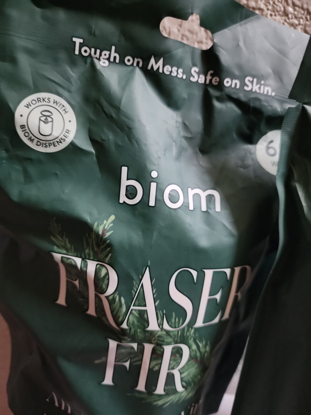 Biom Fraser Fir All-Purpose Wipes 60 Count X 3Pk=180 Plant-Based Cleaning Wipes.